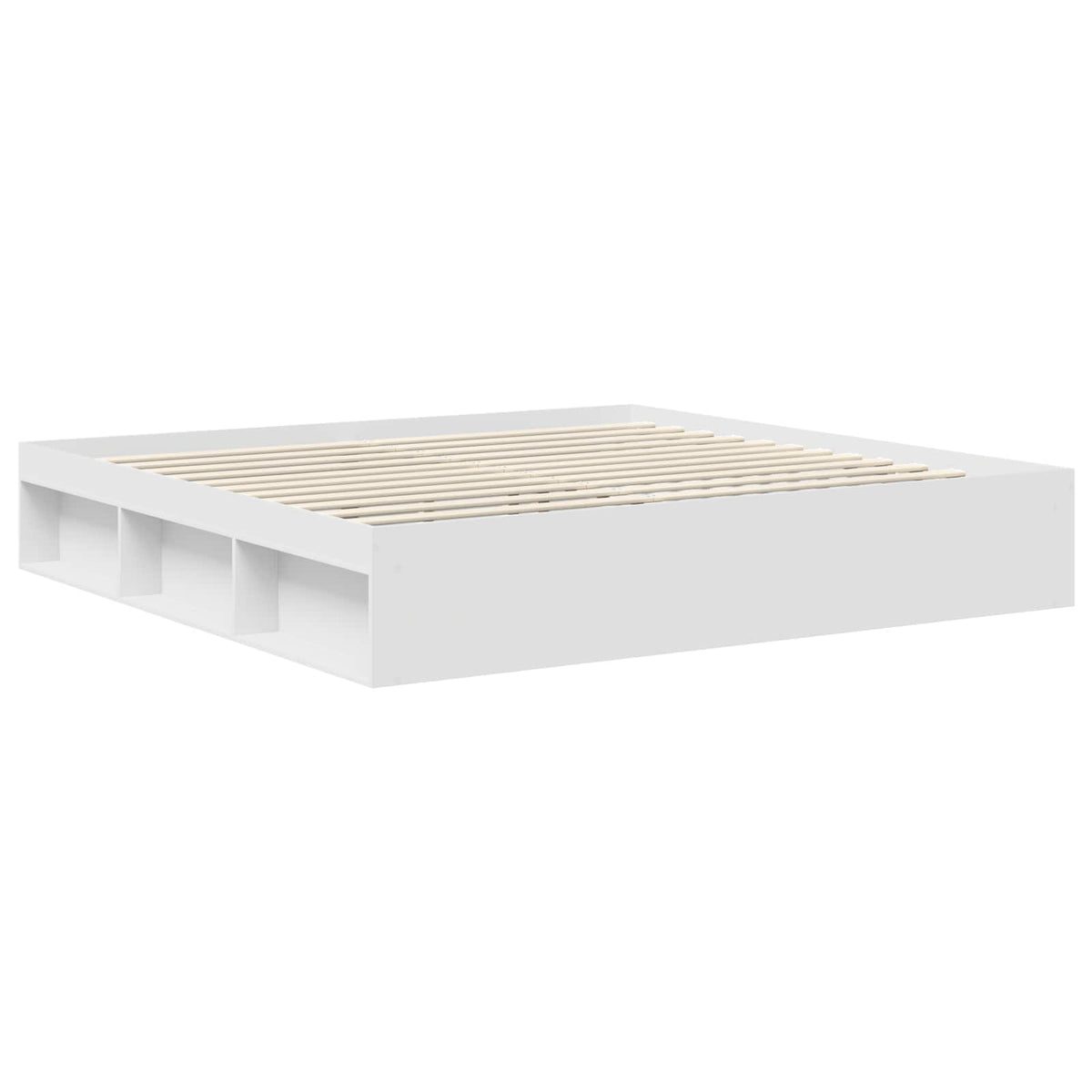 Cadre de lit Blanc 200 x 200 cm Bois de pin massif