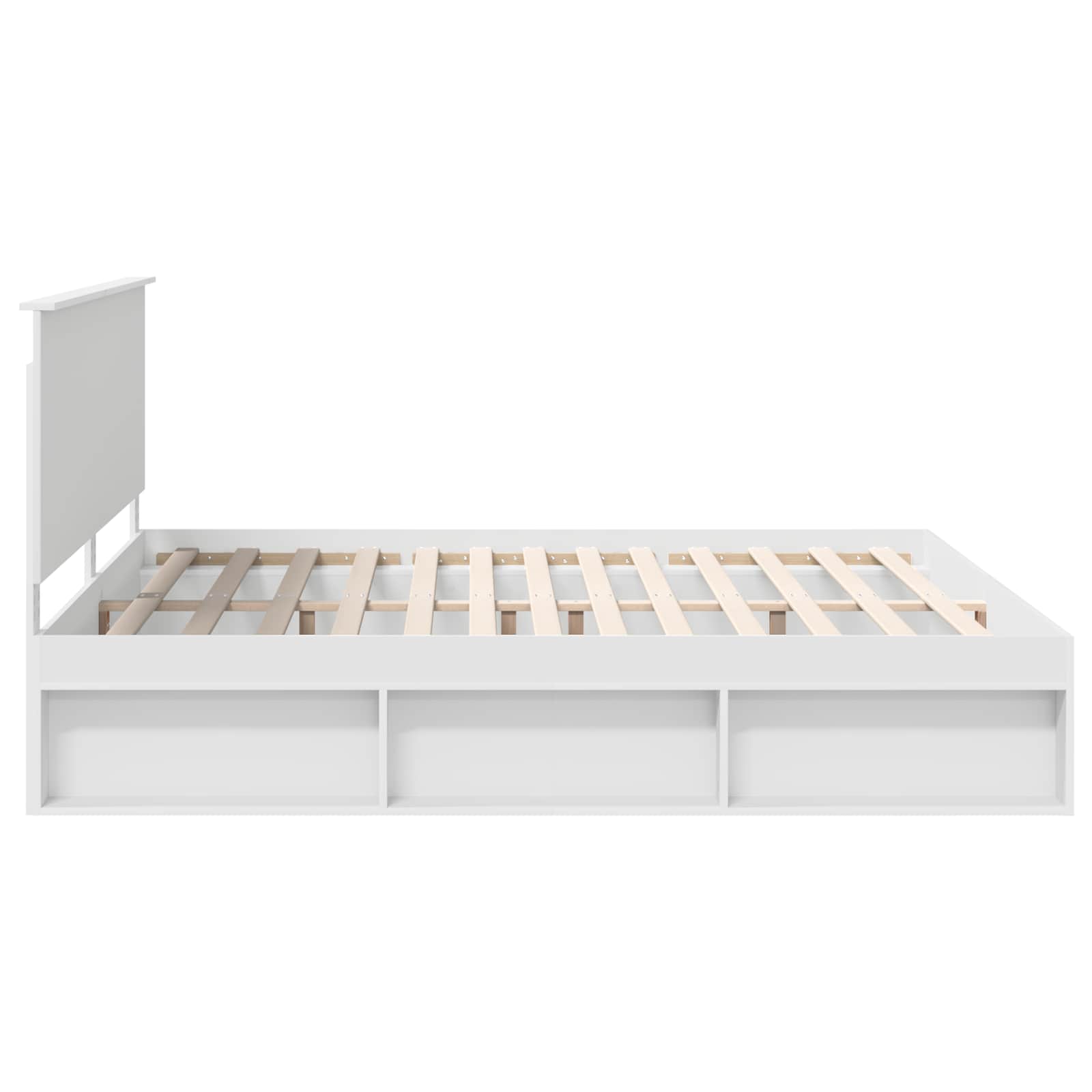 Cadre de lit Blanc 200 x 200 cm Bois de pin massif