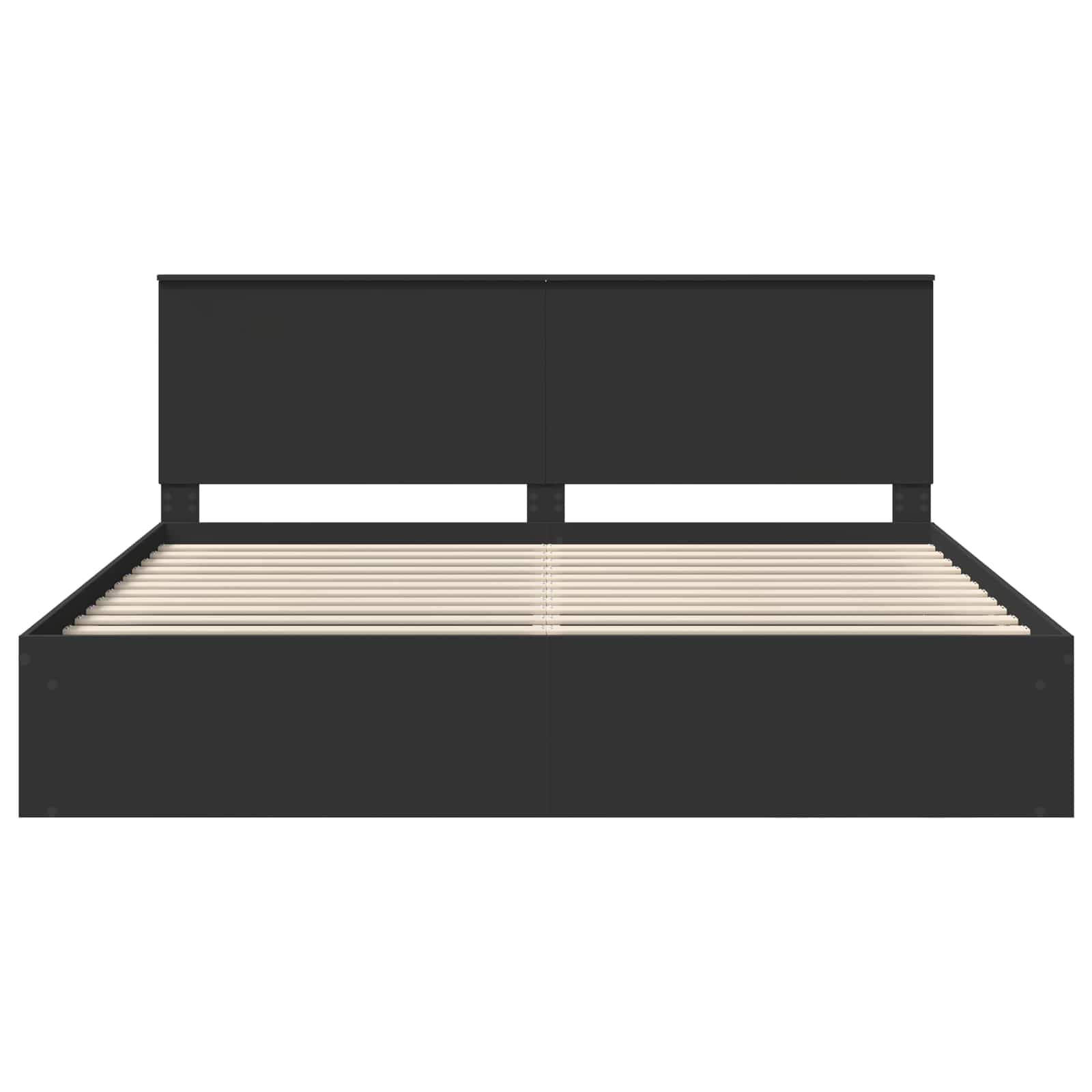 Cadre de lit Noir 200 x 200 cm Bois de pin massif - XIOS