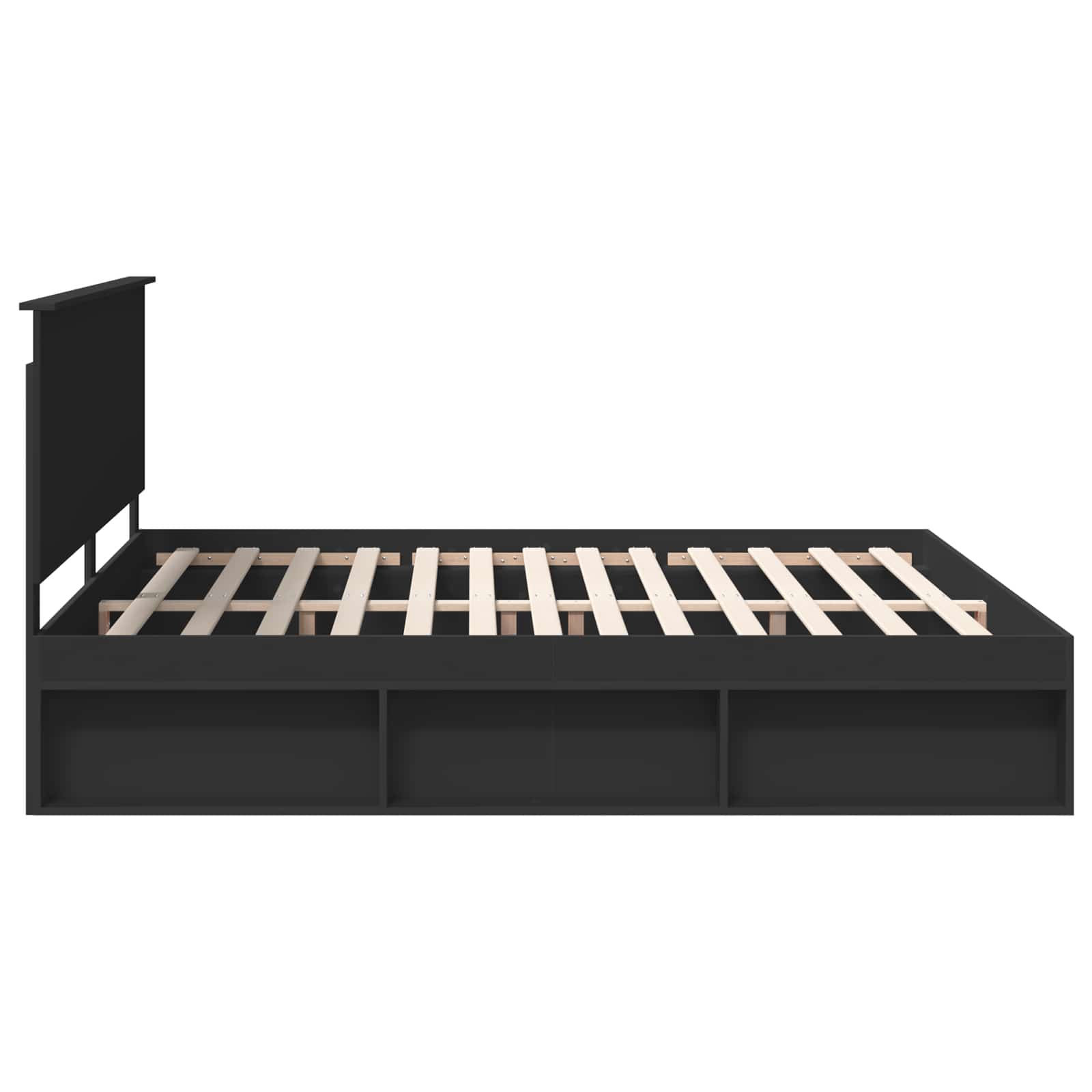 Cadre de lit Noir 200 x 200 cm Bois de pin massif - XIOS