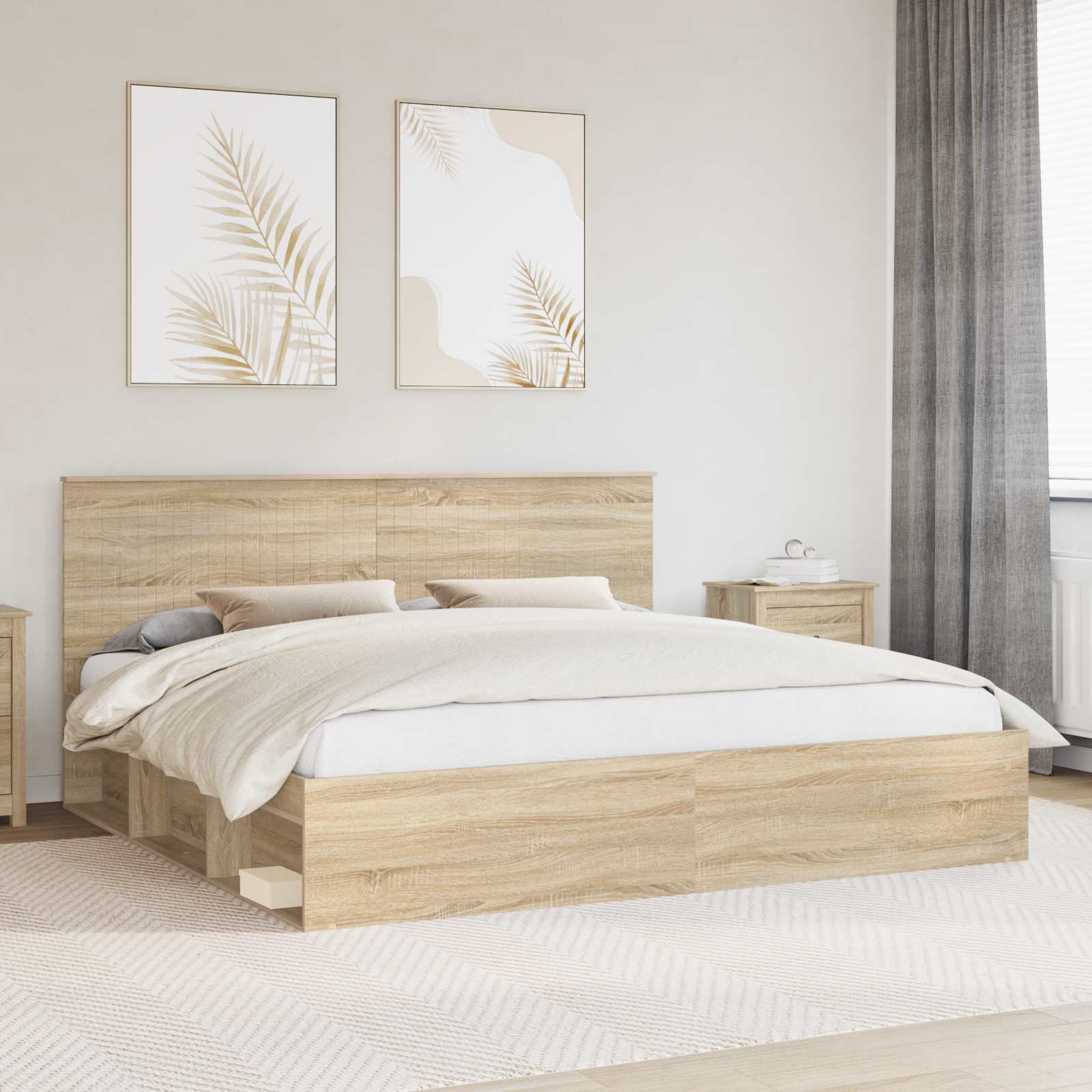 Cadre de lit Sonoma 200 x 200 cm Bois de pin massif