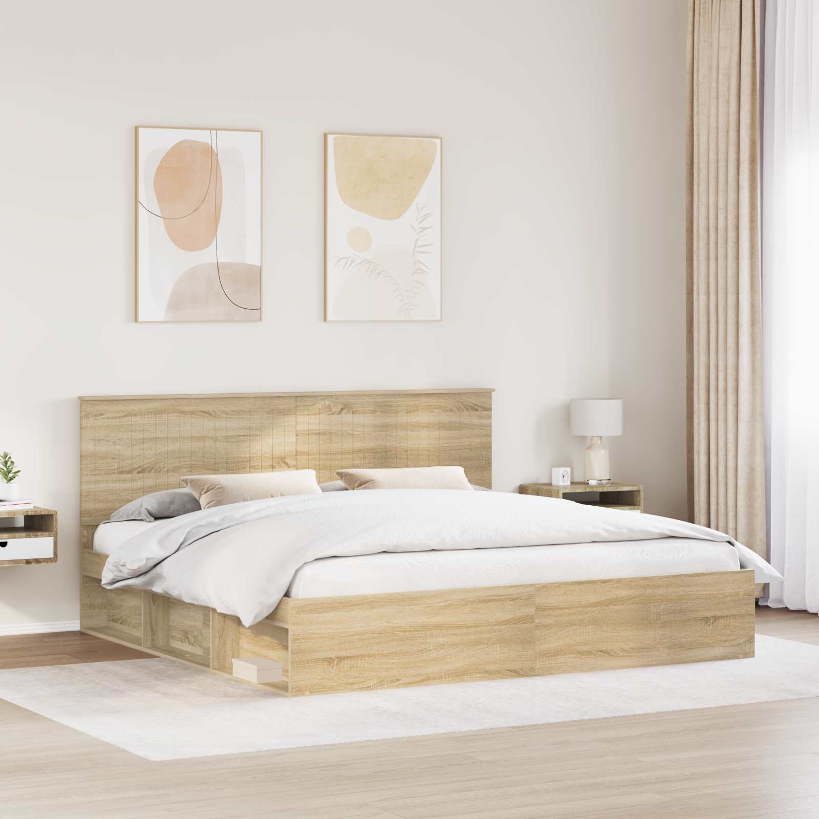 Cadre de lit Sonoma 200 x 200 cm Bois de pin massif