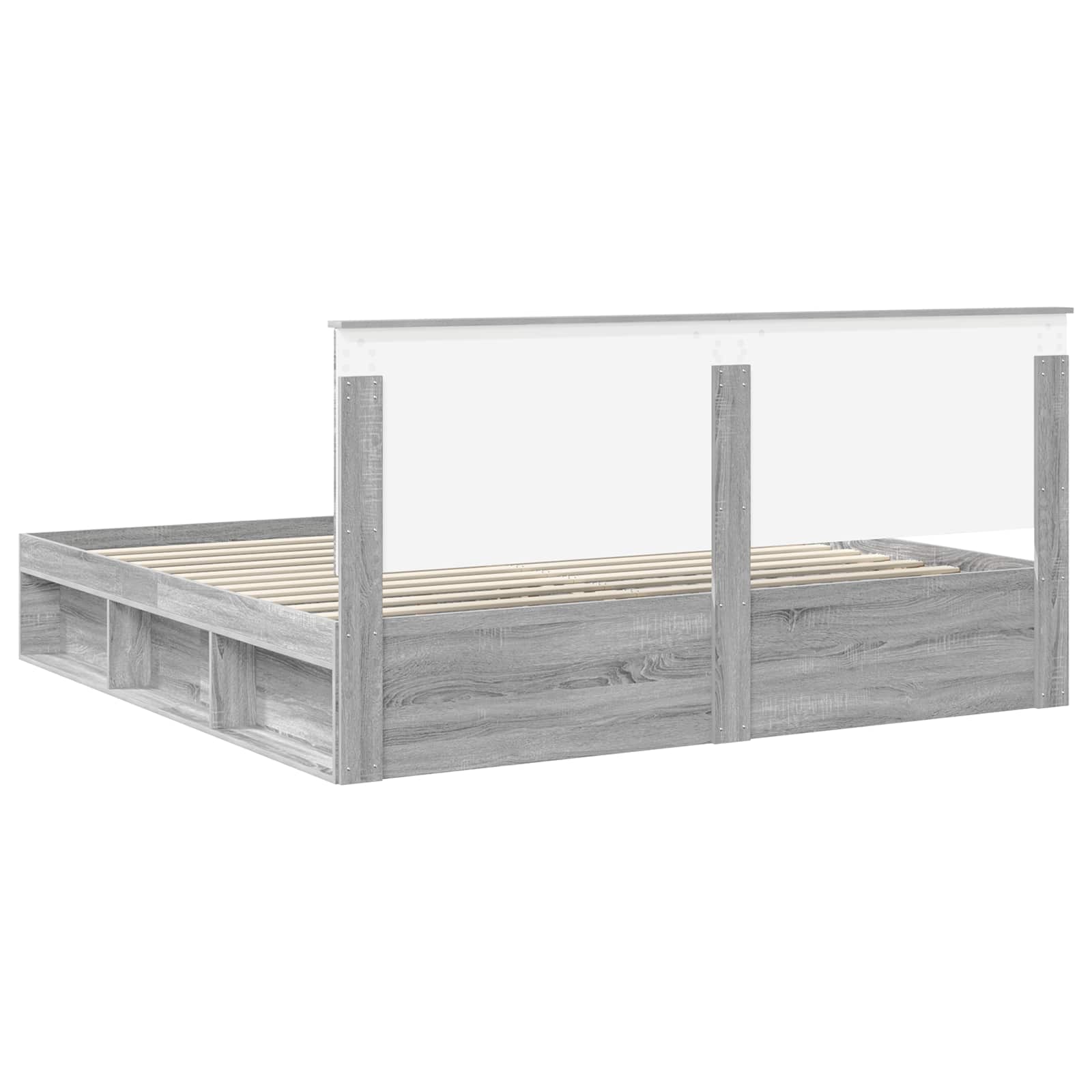 Cadre de lit Gris Sonoma 200 x 200 cm Bois de pin massif - XIOS