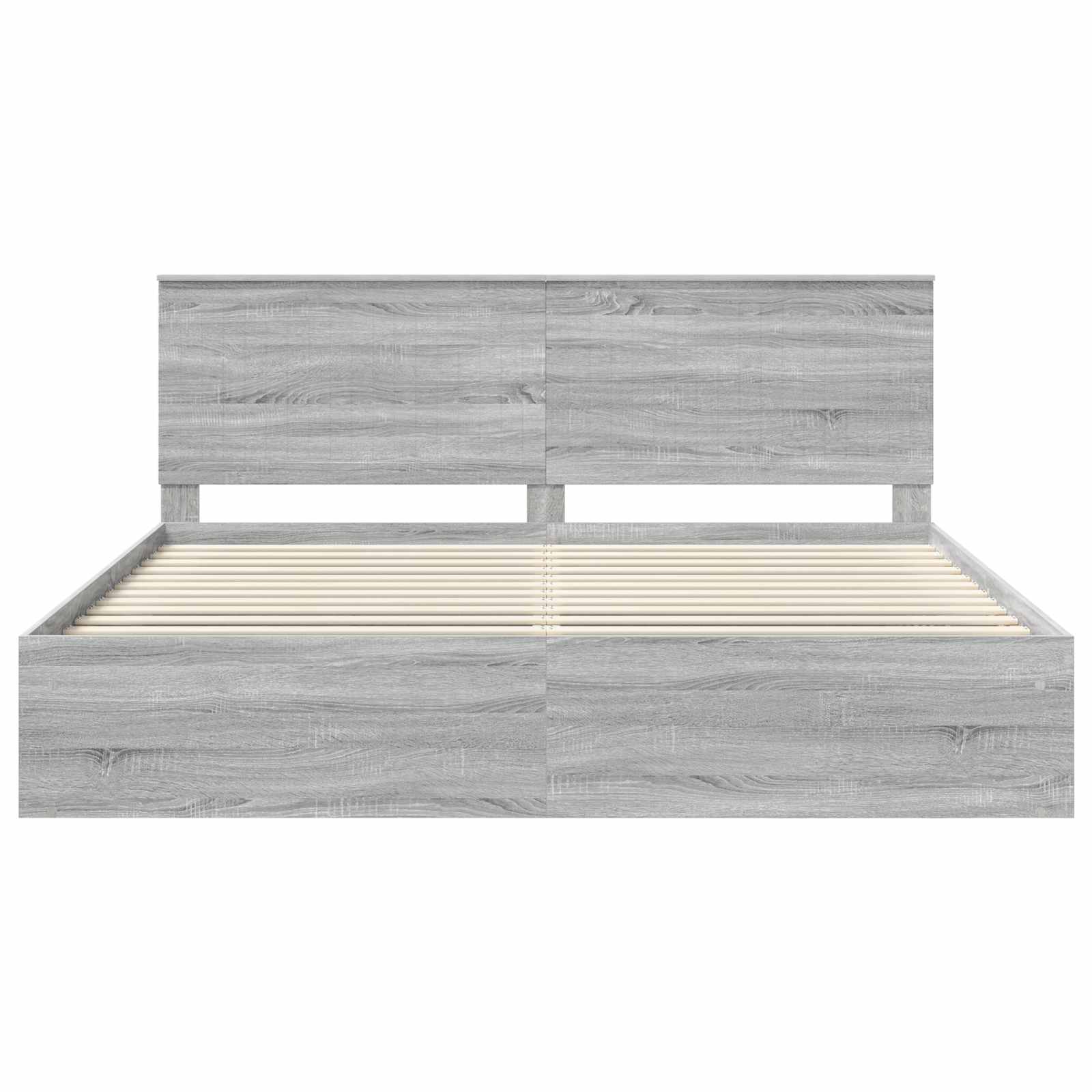 Cadre de lit Gris Sonoma 200 x 200 cm Bois de pin massif - XIOS
