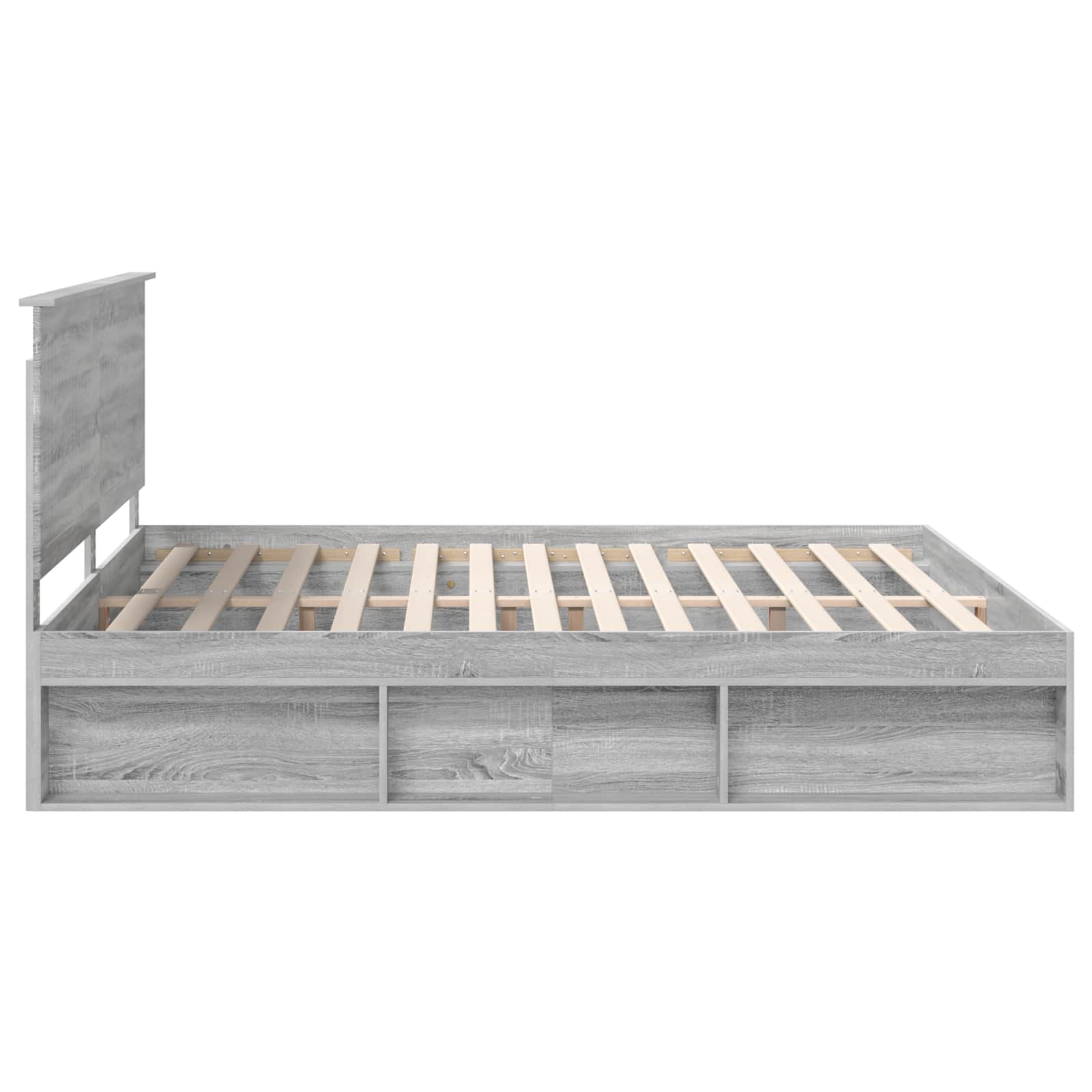 Cadre de lit Gris Sonoma 200 x 200 cm Bois de pin massif - XIOS