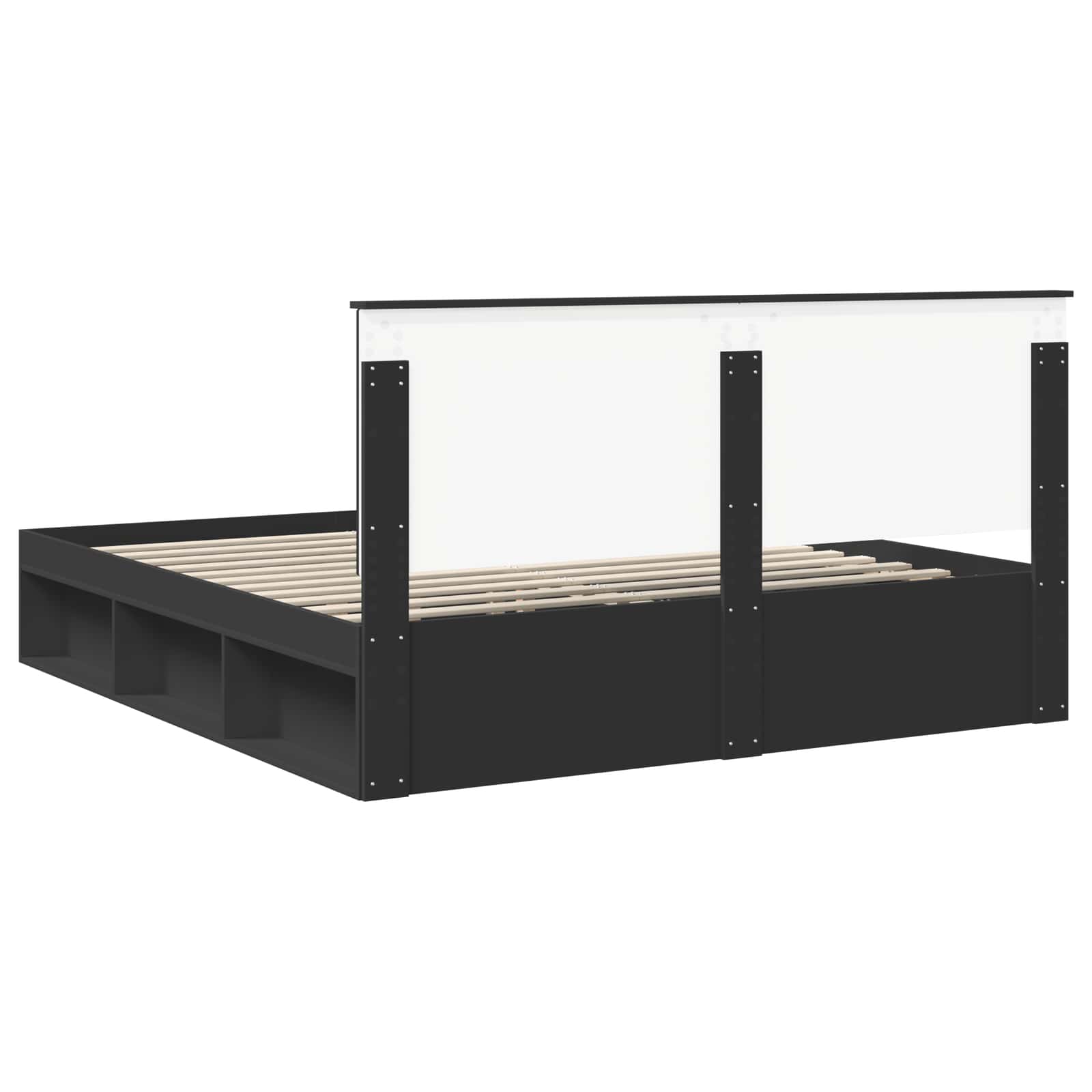 Cadre de lit Noir 180 x 200 cm Bois de pin massif - XIOS
