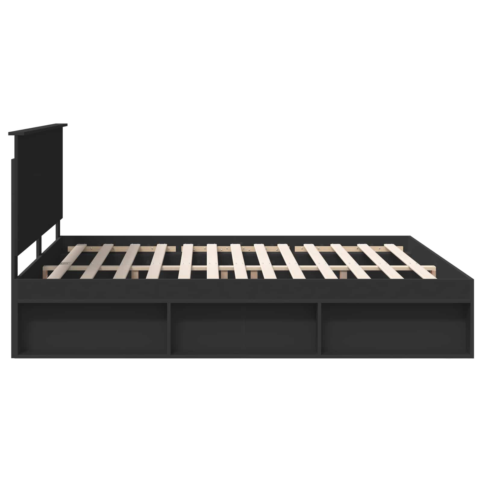 Cadre de lit Noir 180 x 200 cm Bois de pin massif - XIOS