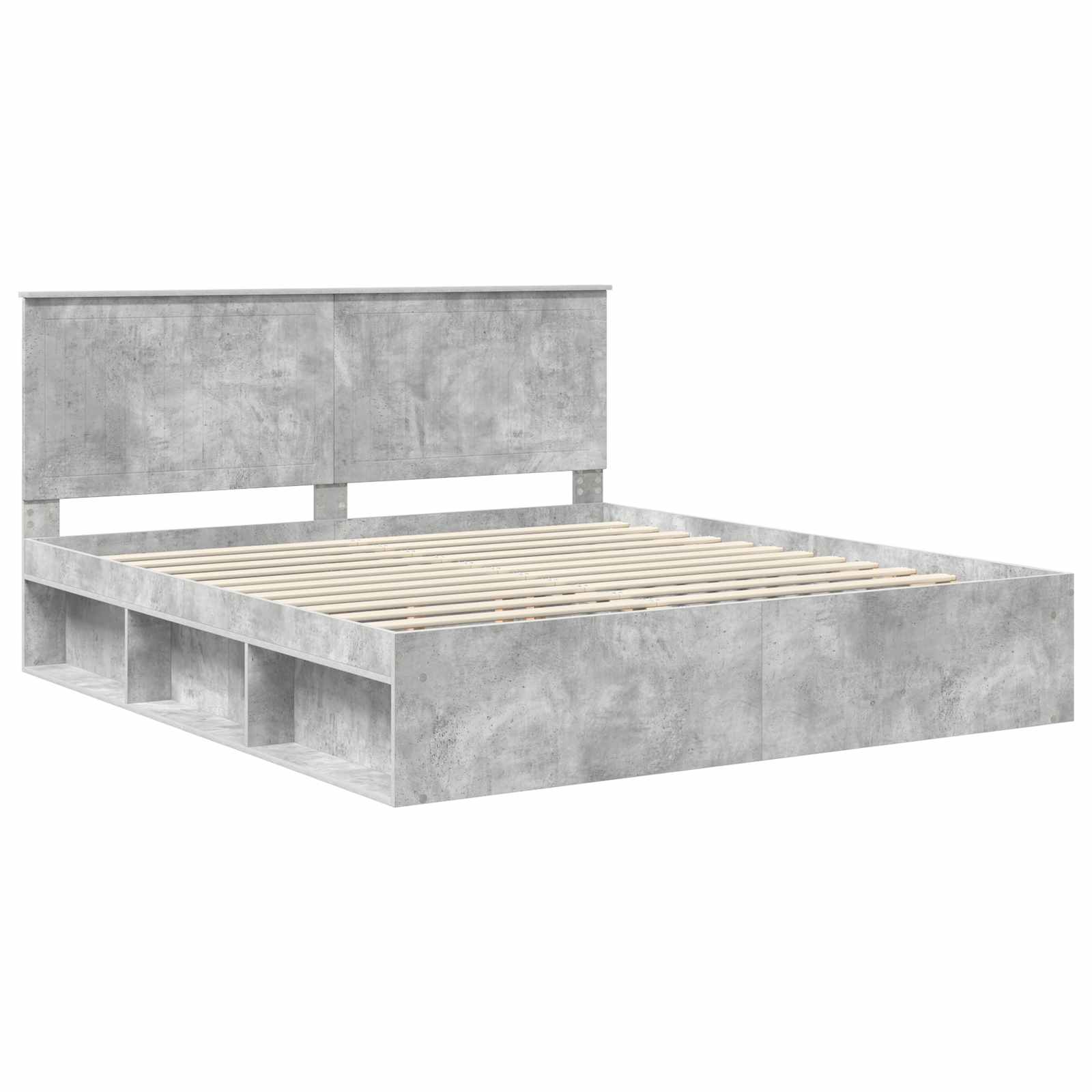 Cadre de lit Béton 180 x 200 cm Bois de pin massif