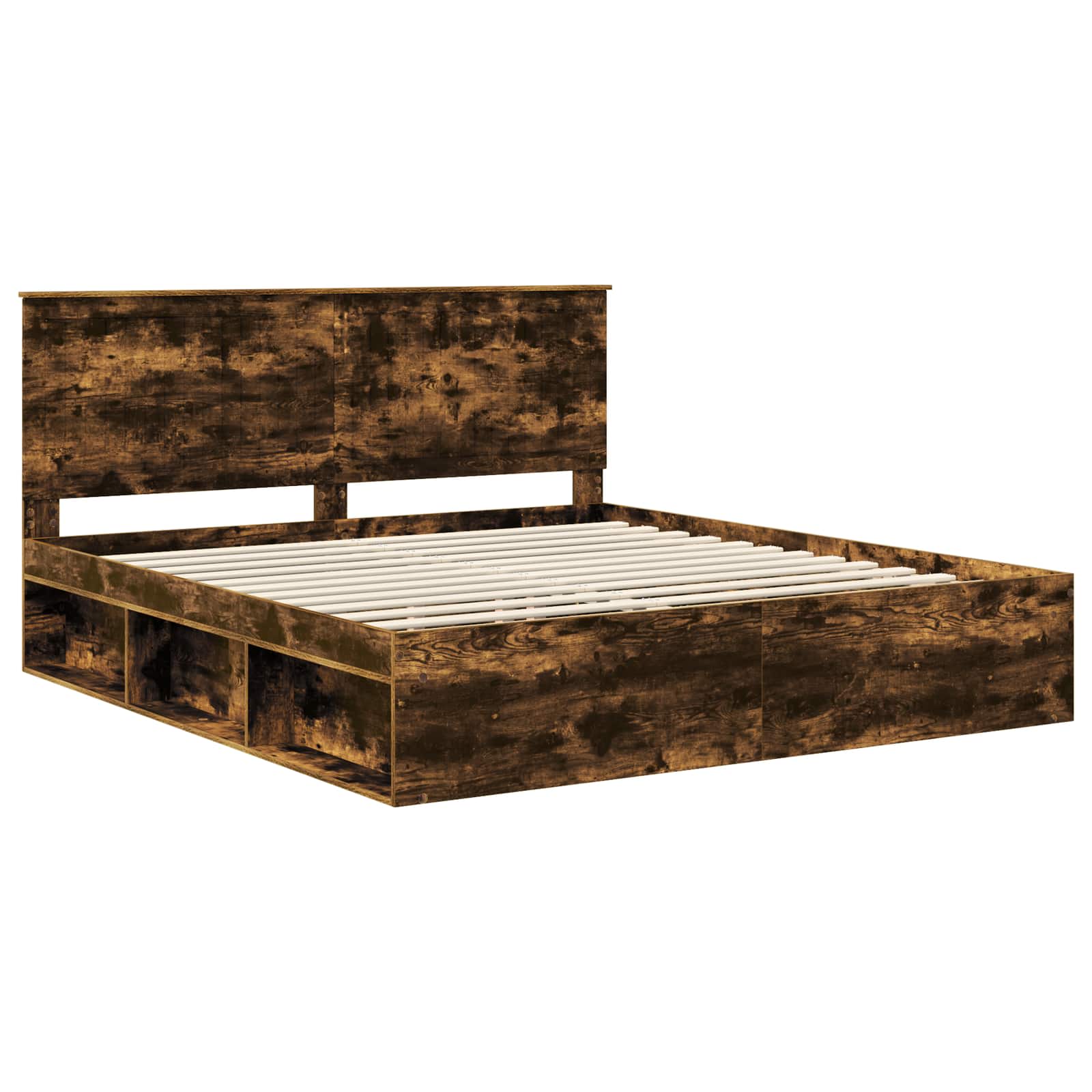 Cadre de lit Chêne fumé 180 x 200 cm Bois de pin massif
