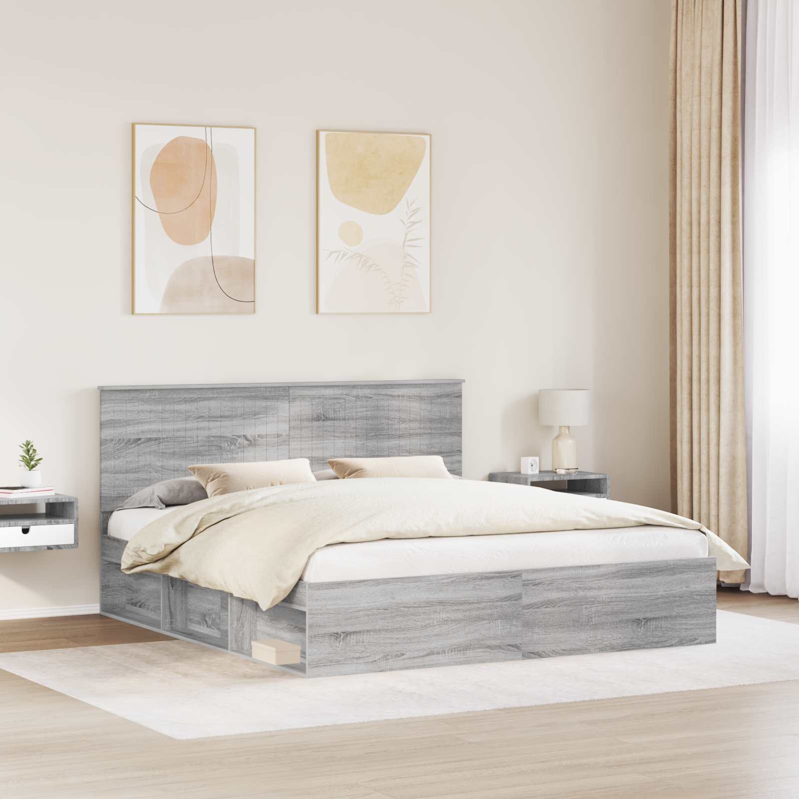 Cadre de lit Gris Sonoma 180 x 200 cm Bois de pin massif