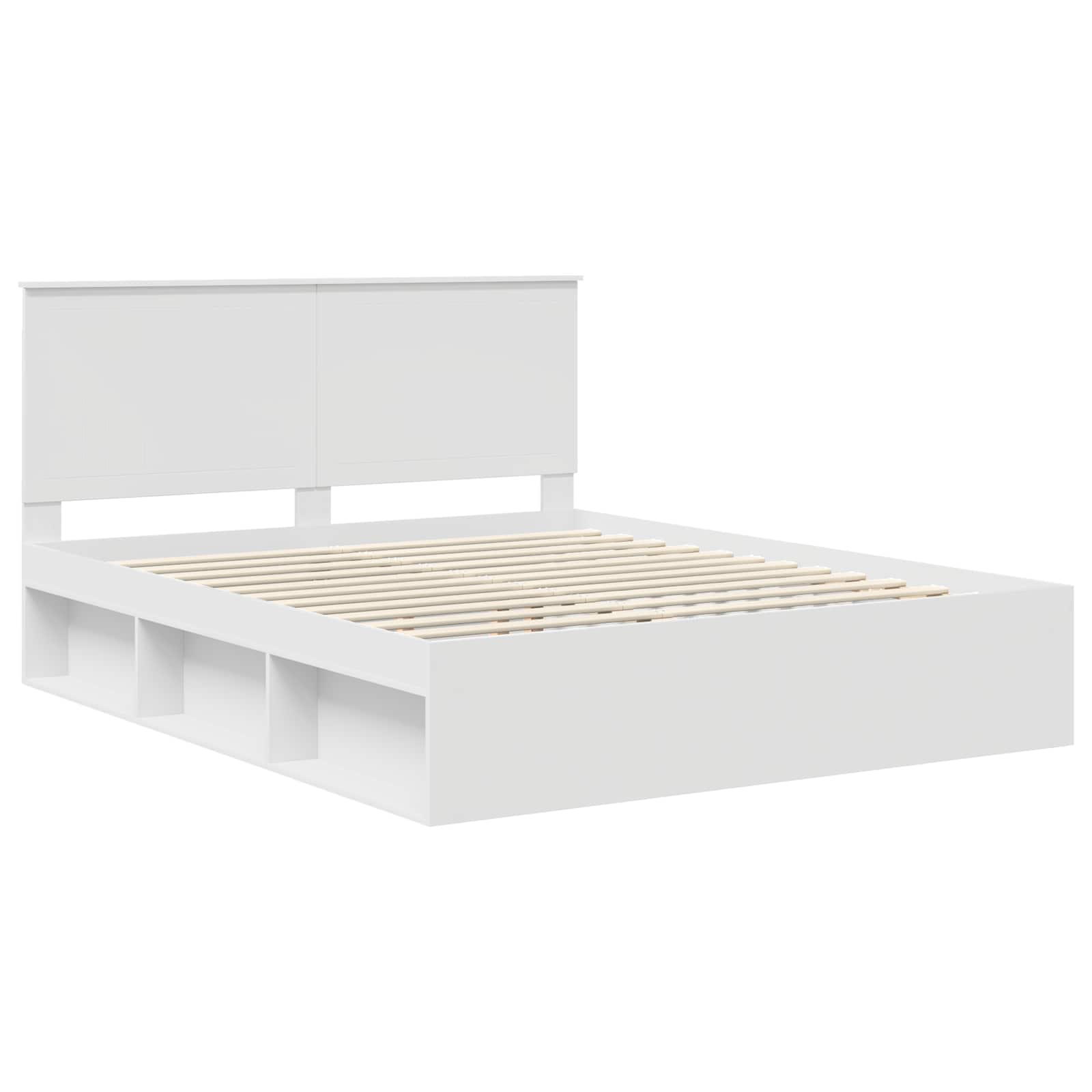 Cadre de lit Blanc 160 x 200 cm Bois de pin massif