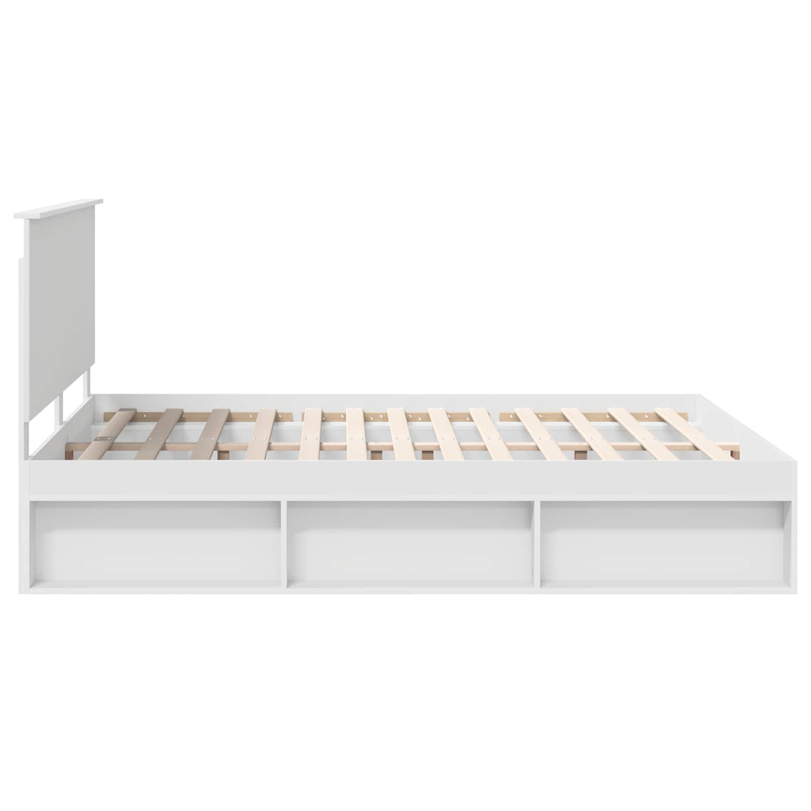 Cadre de lit Blanc 160 x 200 cm Bois de pin massif