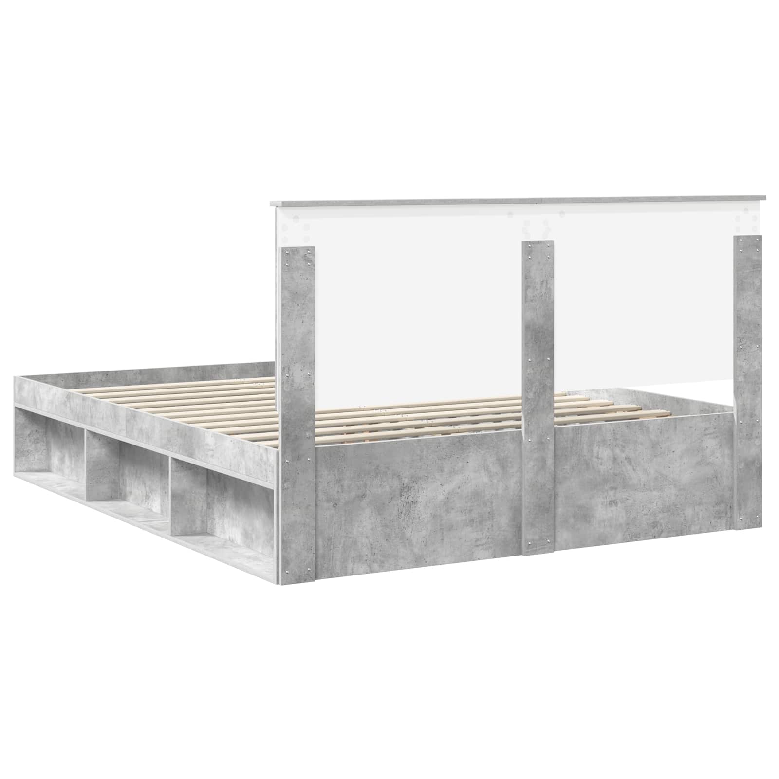 Cadre de lit Béton 160 x 200 cm Bois de pin massif - XIOS
