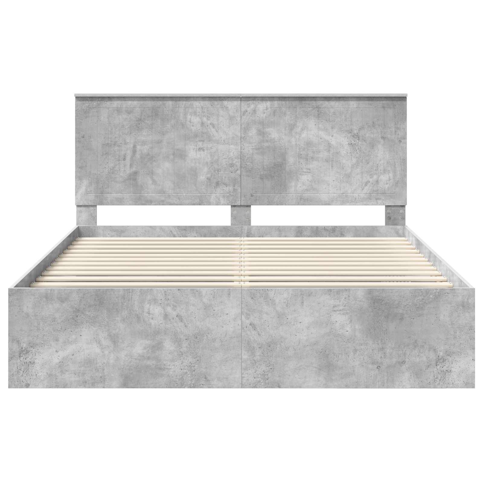 Cadre de lit Béton 160 x 200 cm Bois de pin massif - XIOS