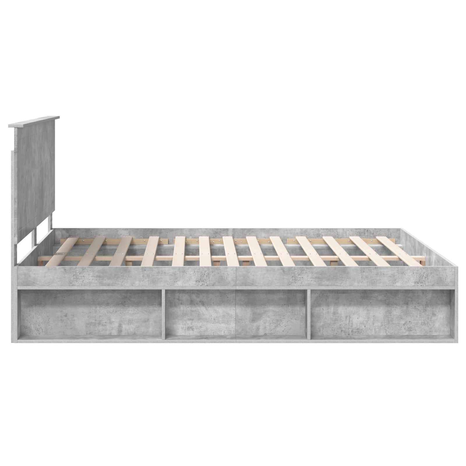 Cadre de lit Béton 160 x 200 cm Bois de pin massif - XIOS