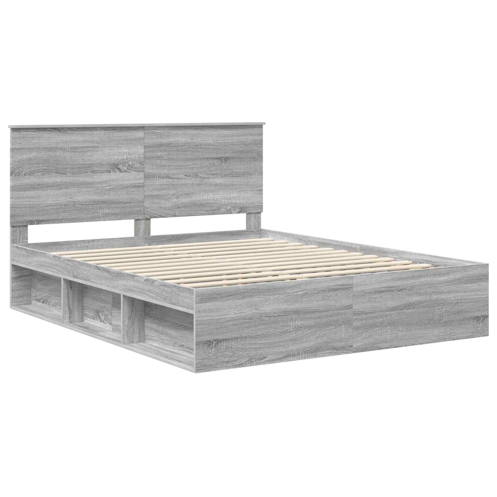 Cadre de lit Gris Sonoma 160 x 200 cm Bois de pin massif - XIOS