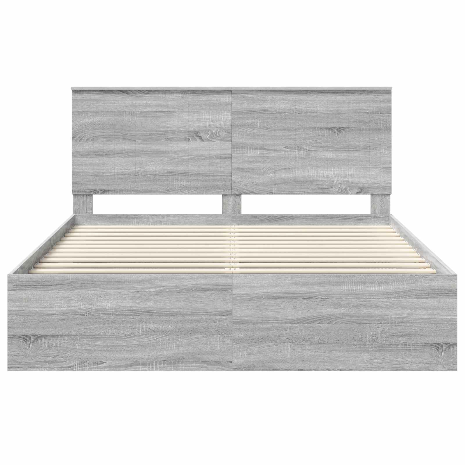 Cadre de lit Gris Sonoma 160 x 200 cm Bois de pin massif - XIOS