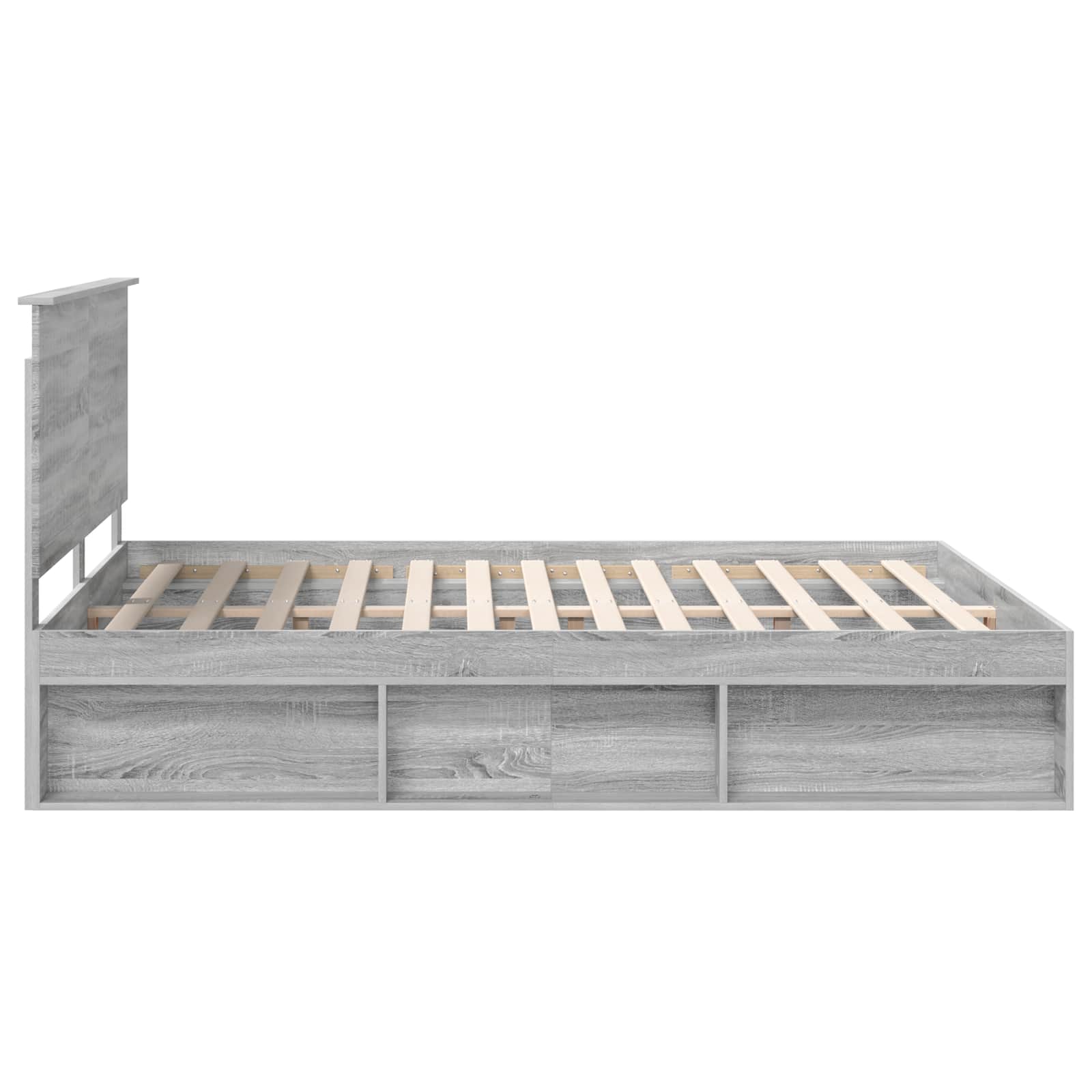 Cadre de lit Gris Sonoma 160 x 200 cm Bois de pin massif - XIOS