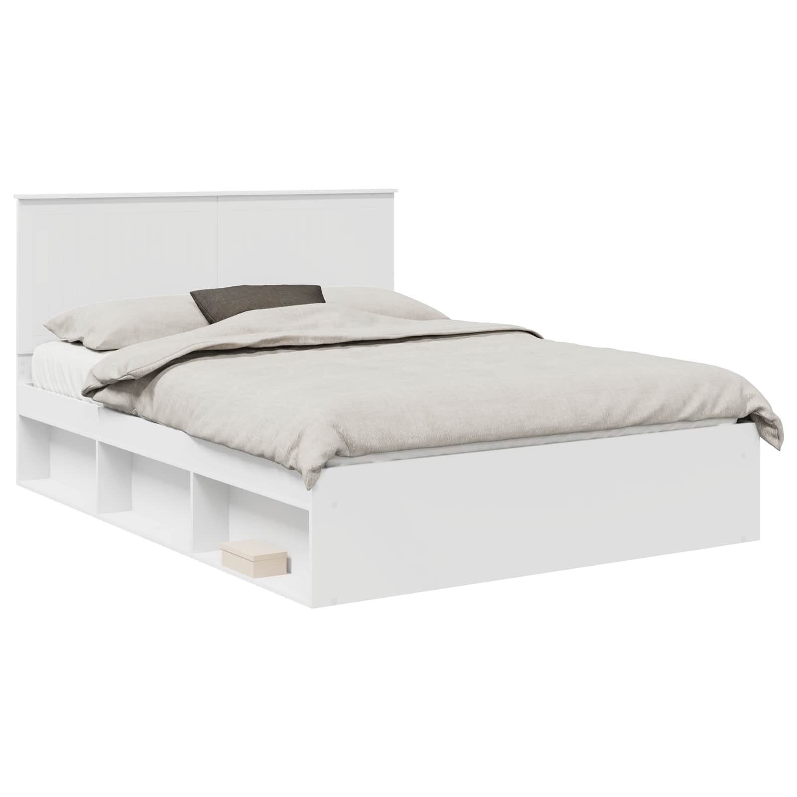 Cadre de lit Blanc 150 x 200 cm Bois de pin massif