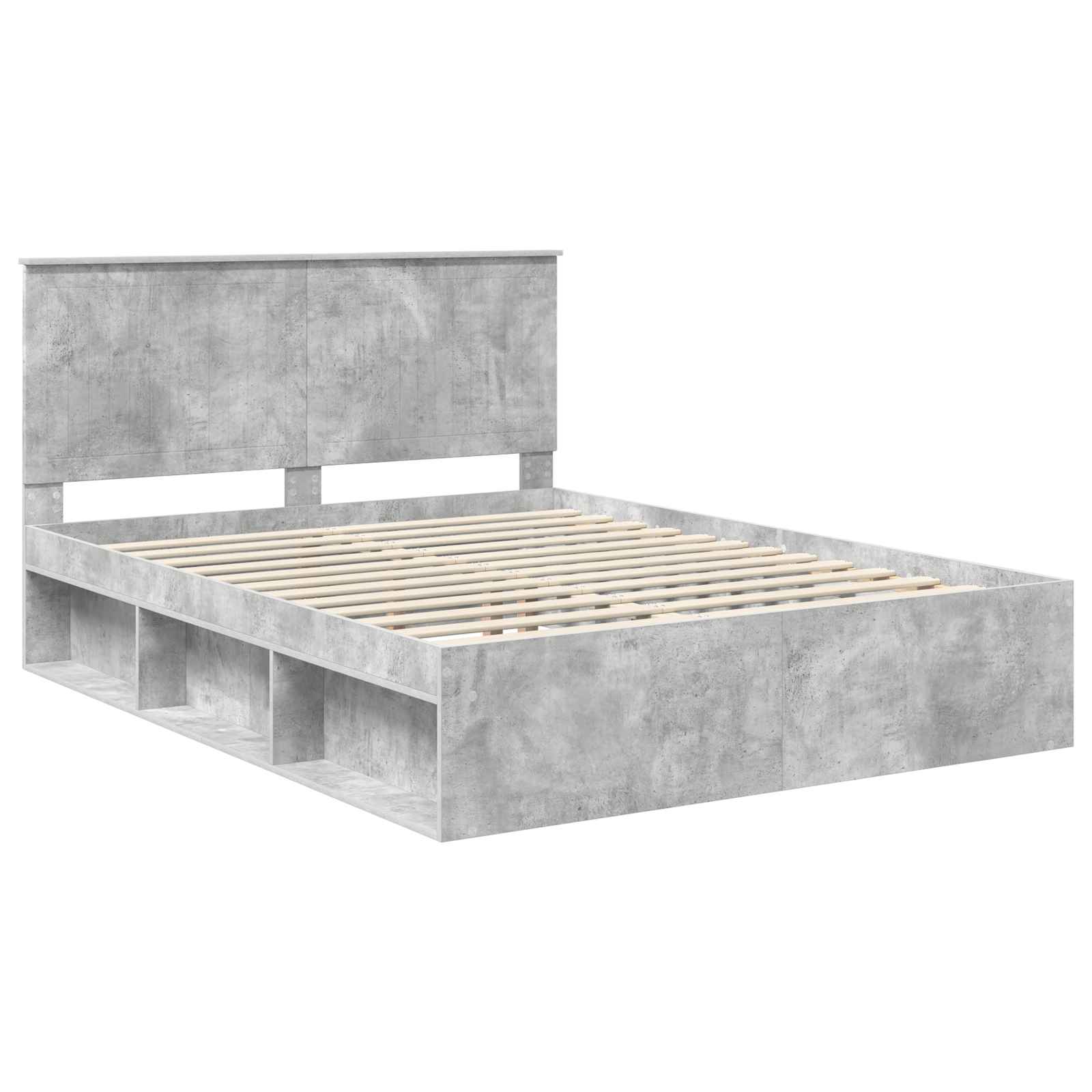 Cadre de lit Gris Béton 150 x 200 cm Pin massif - XIOS