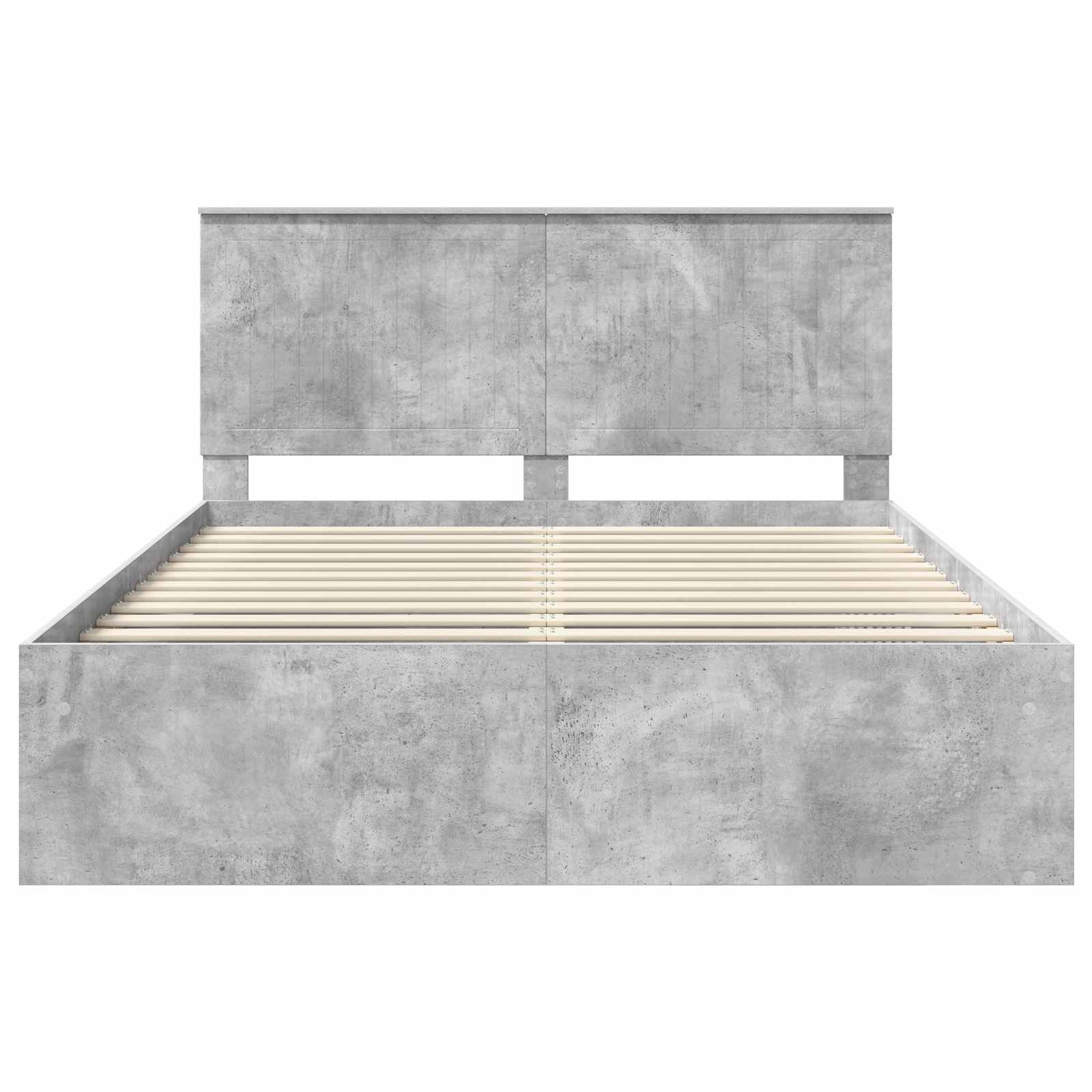 Cadre de lit Gris Béton 150 x 200 cm Pin massif - XIOS