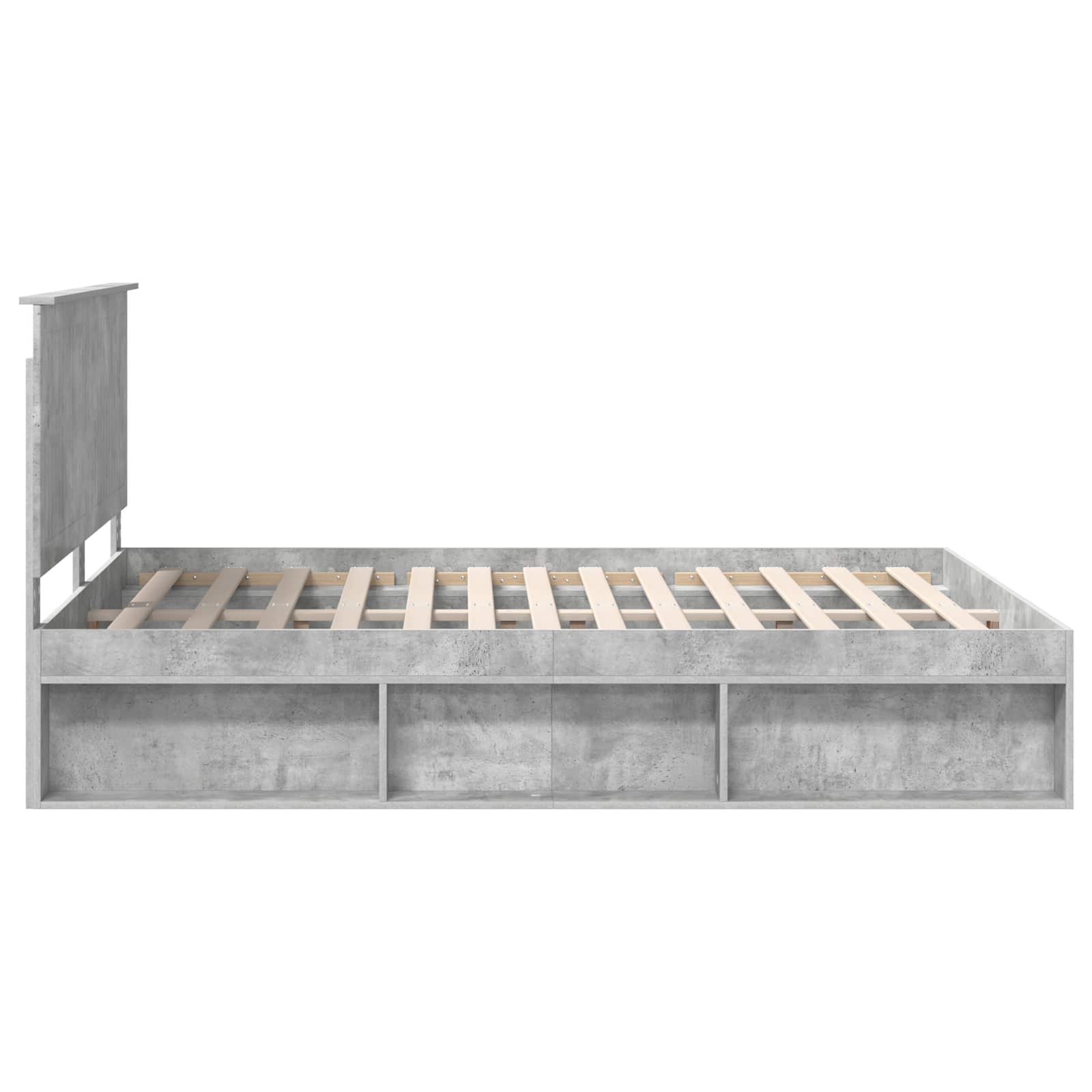 Cadre de lit Gris Béton 150 x 200 cm Pin massif - XIOS