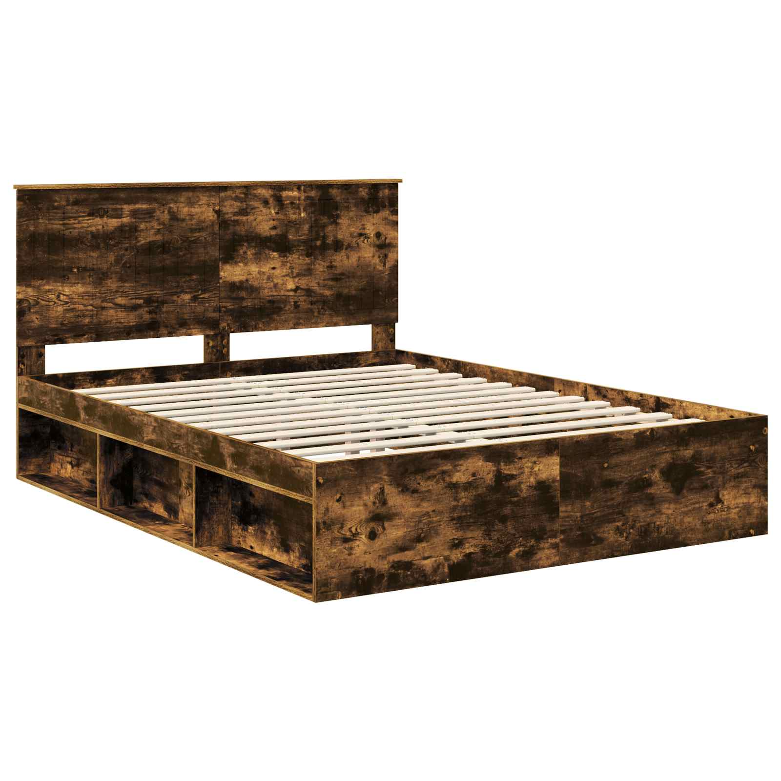 Cadre de lit Chêne fumé 150 x 200 cm Bois de pin massif