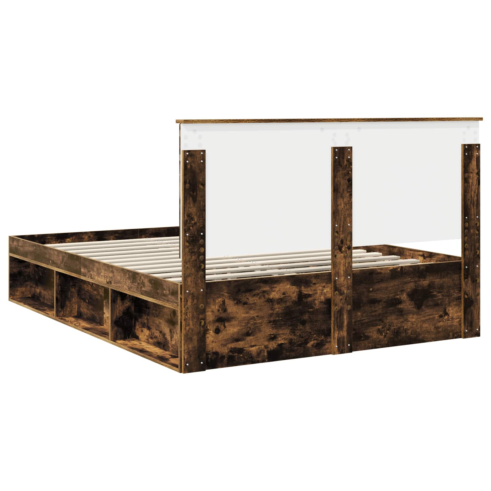 Cadre de lit Chêne fumé 150 x 200 cm Bois de pin massif