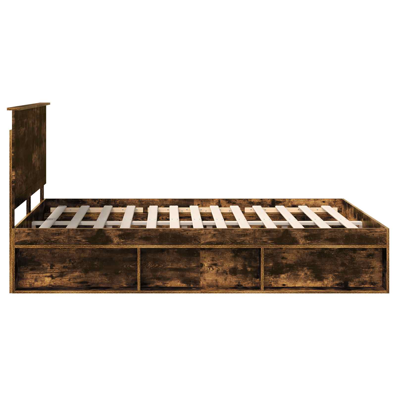 Cadre de lit Chêne fumé 150 x 200 cm Bois de pin massif