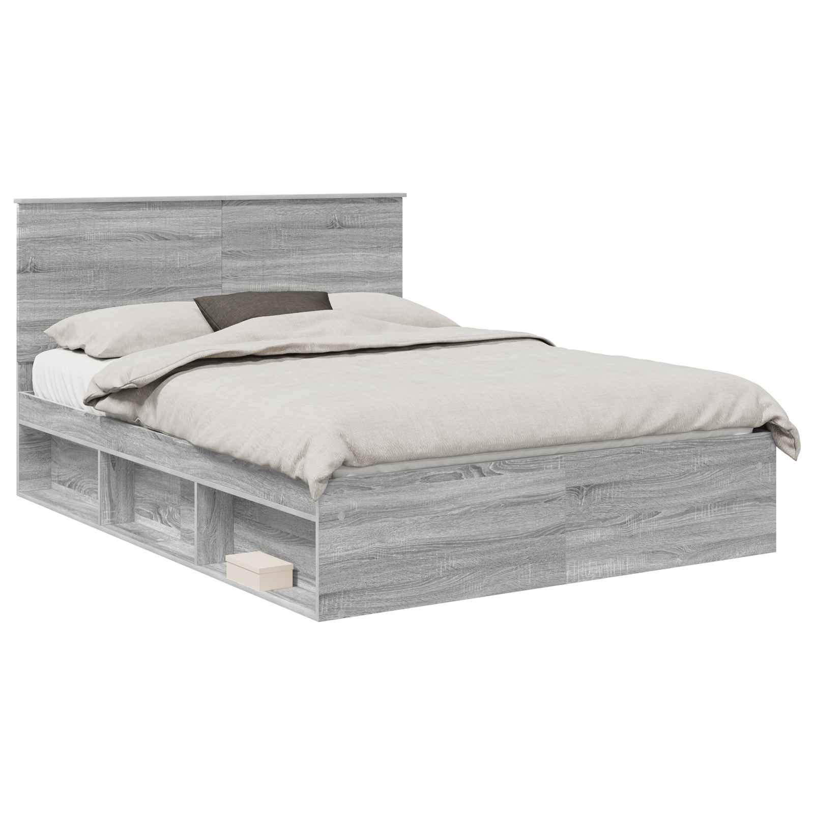 Cadre de lit Gris Sonoma 150 x 200 cm Bois de pin massif - XIOS