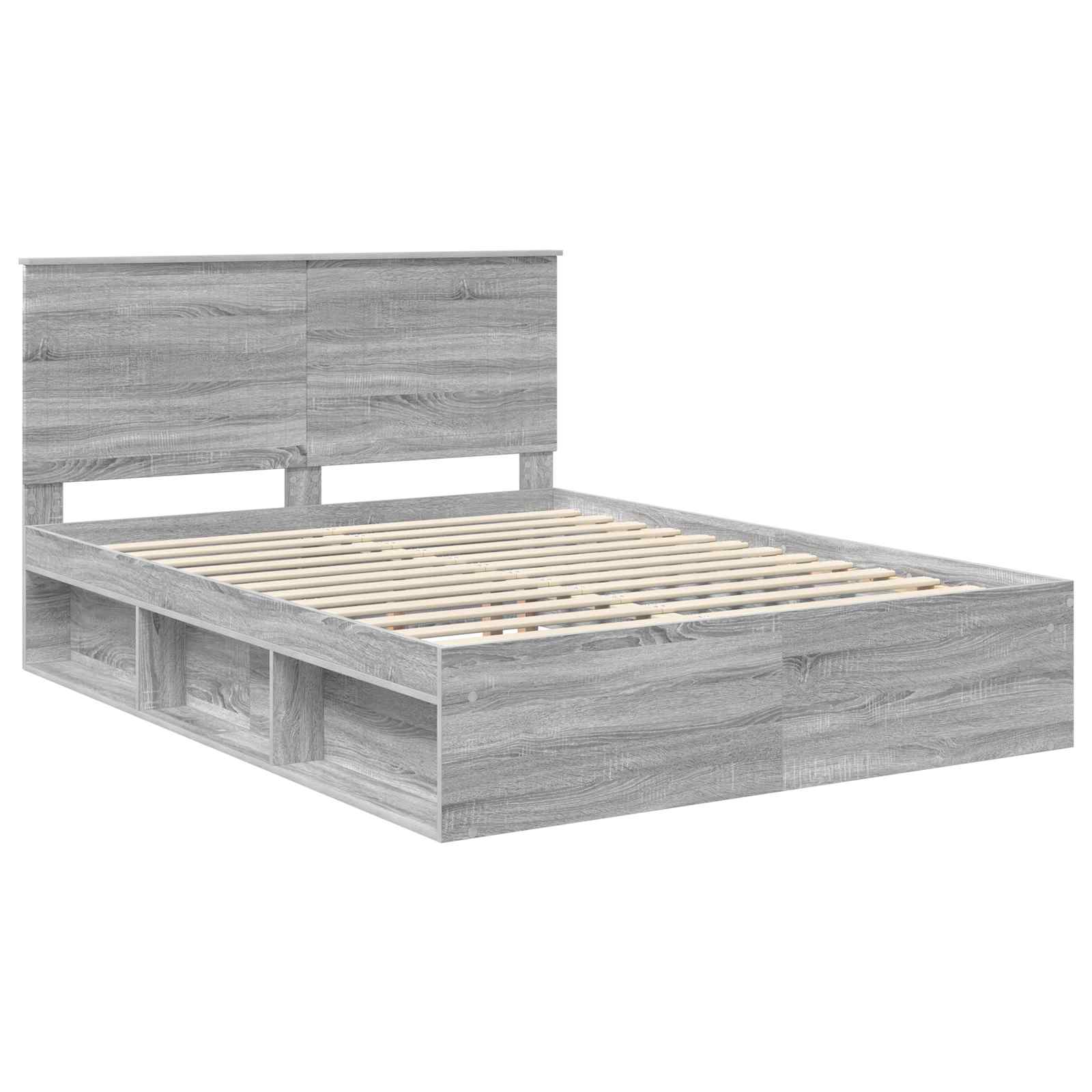Cadre de lit Gris Sonoma 150 x 200 cm Bois de pin massif - XIOS