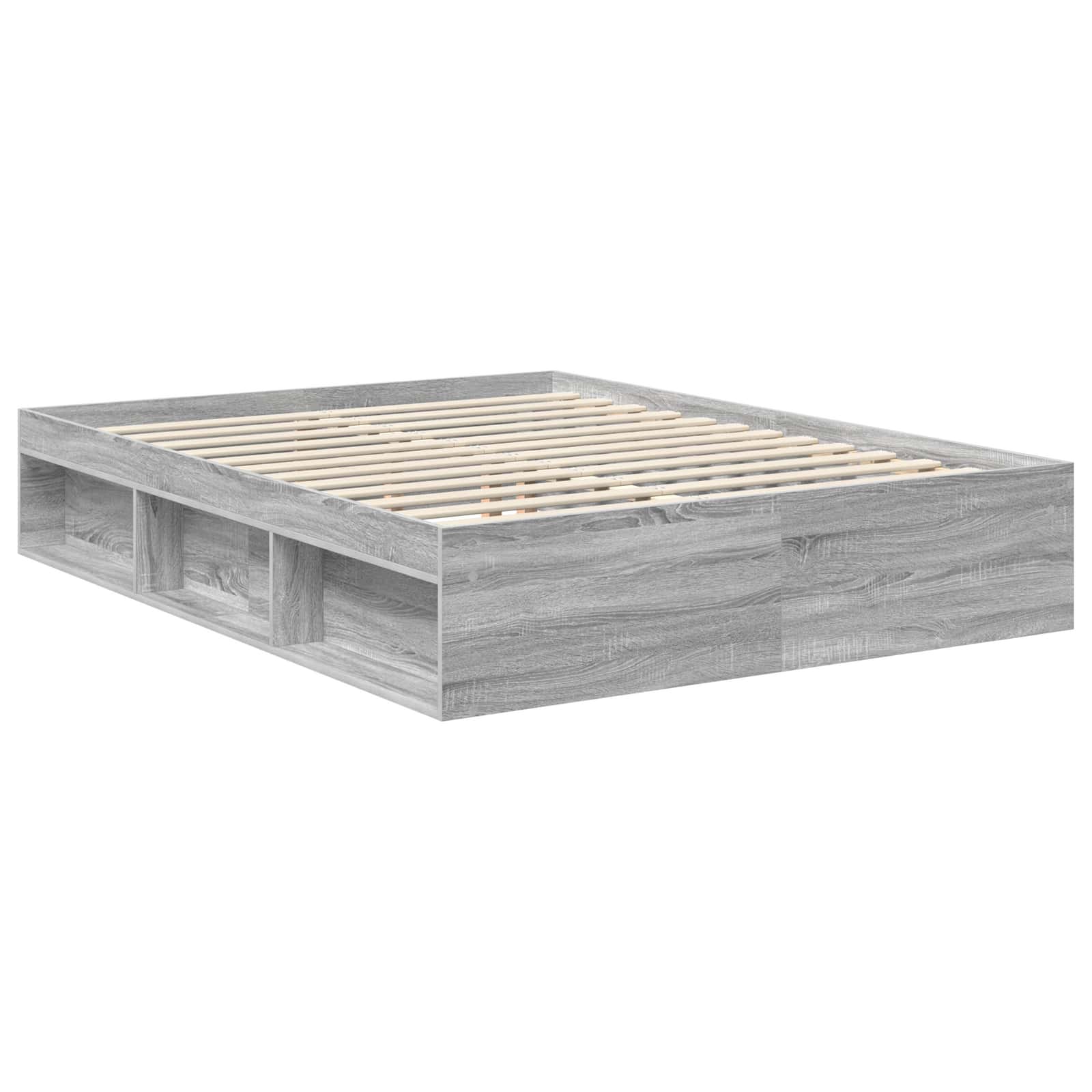 Cadre de lit Gris Sonoma 150 x 200 cm Bois de pin massif - XIOS