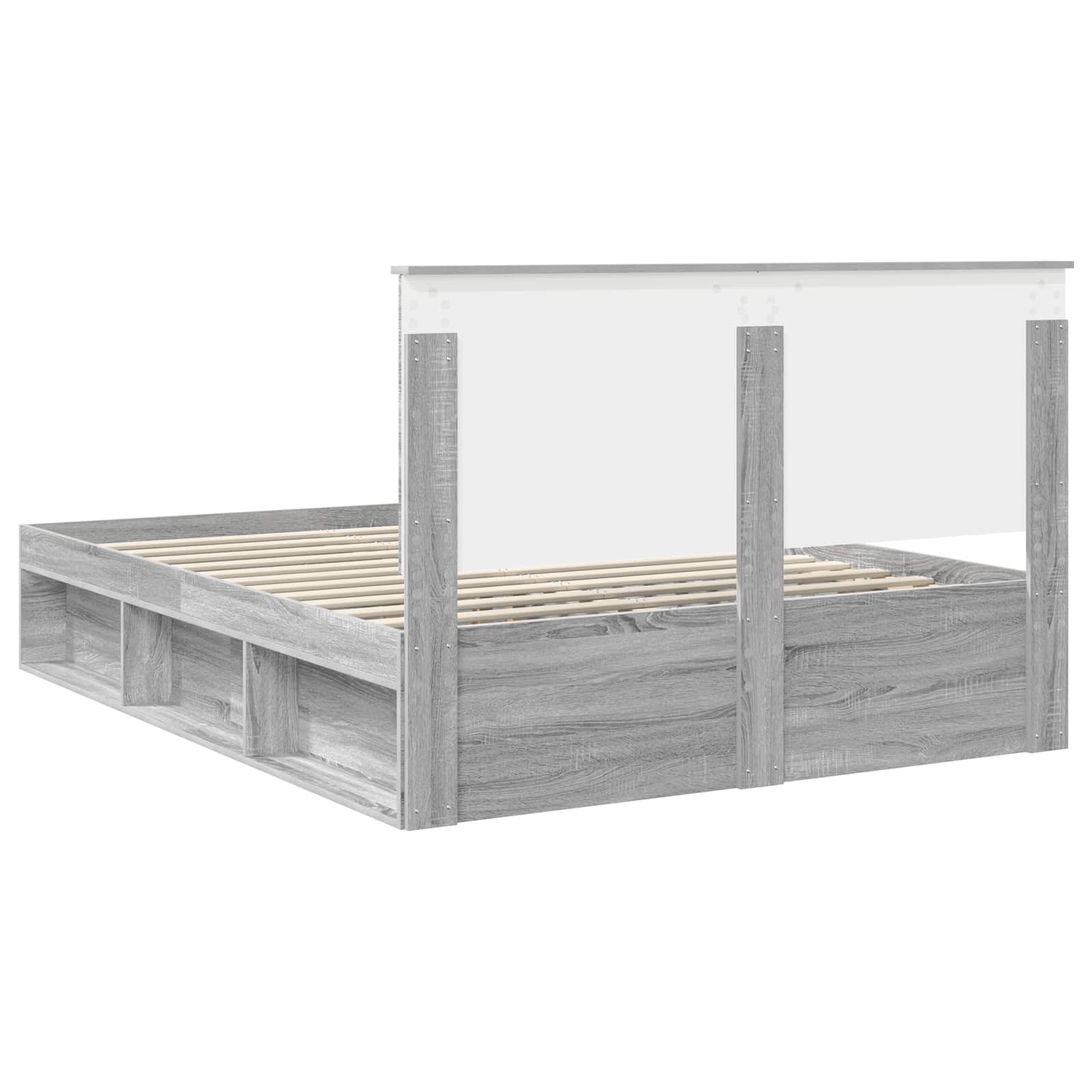 Cadre de lit Gris Sonoma 150 x 200 cm Bois de pin massif - XIOS