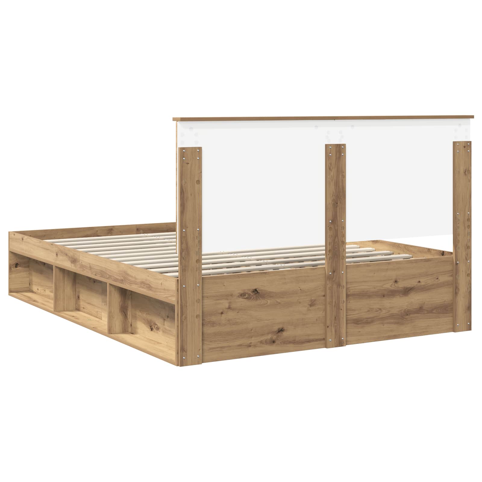 Cadre de lit Chêne artisan 150 x 200 cm Bois de pin massif - XIOS