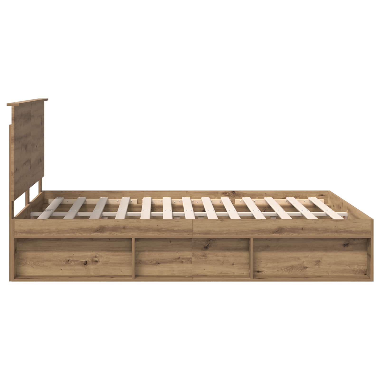 Cadre de lit Chêne artisan 150 x 200 cm Bois de pin massif - XIOS