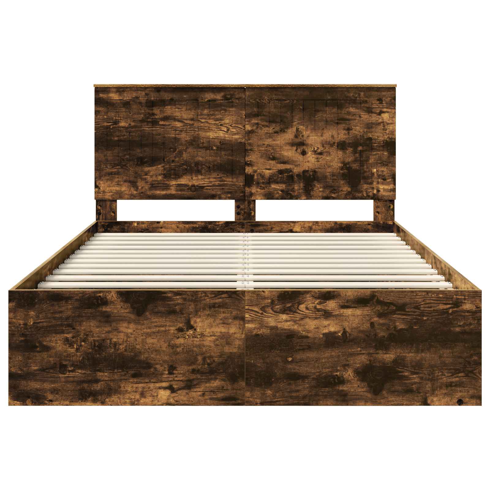 Cadre de lit Chêne fumé 140 x 200 cm Bois de pin massif - XIOS