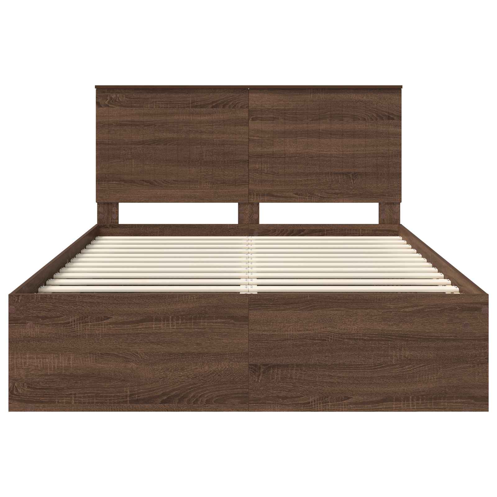 Cadre de lit Chêne brun 140 x 200 cm Bois de pin massif - XIOS