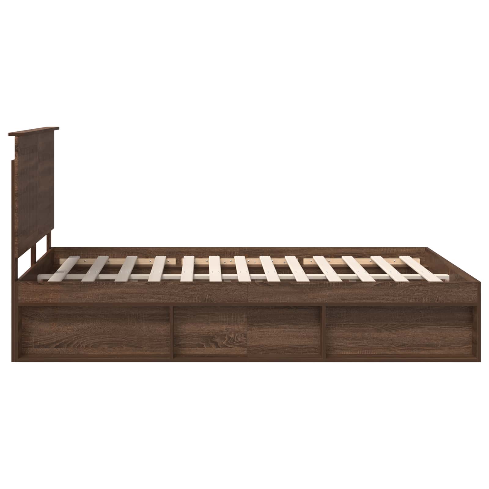 Cadre de lit Chêne brun 140 x 200 cm Bois de pin massif - XIOS