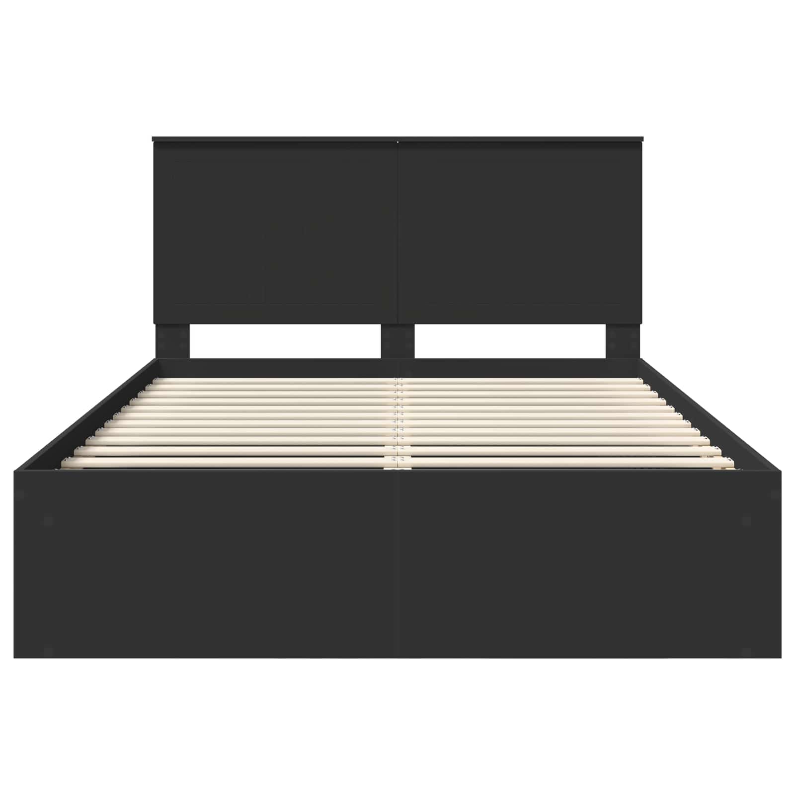 Cadre de lit avec tête de lit Noir 140 x 190 cm Pin massif - XIOS