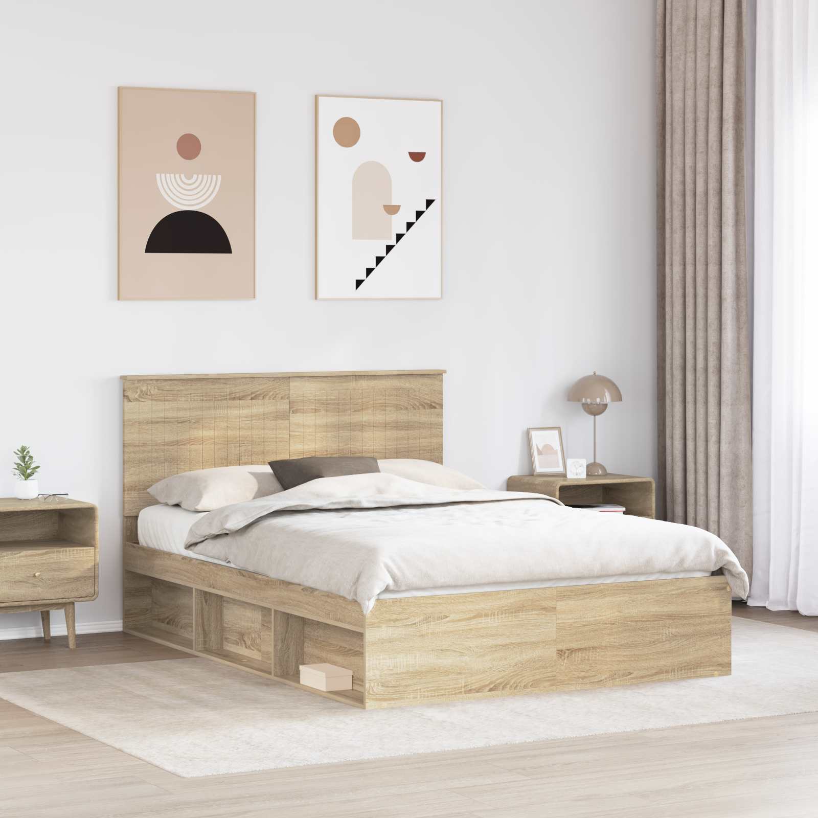Cadre de lit Sonoma 140 x 190 cm Bois de pin massif