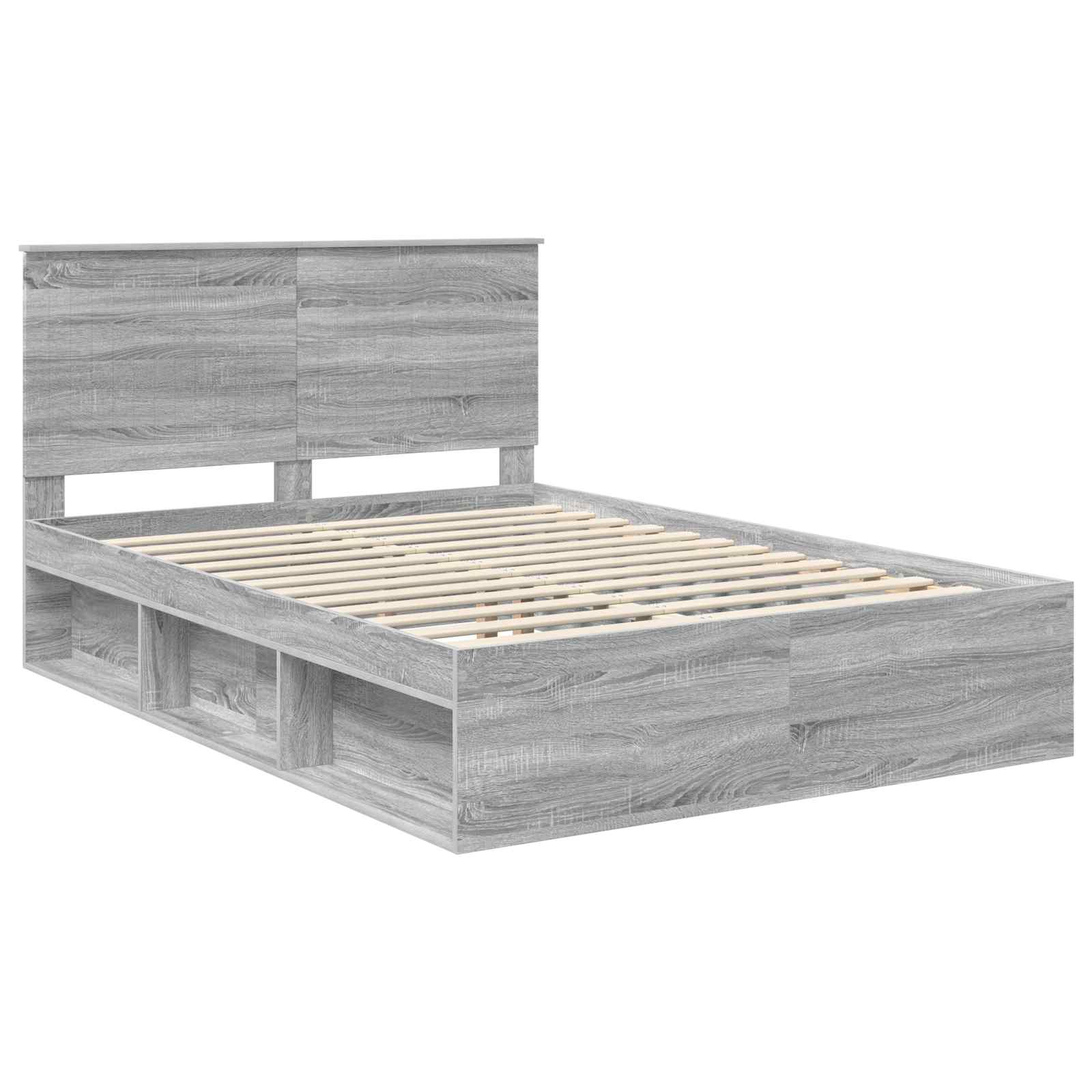 Cadre de lit Gris Sonoma 140 x 190 cm Bois de pin massif