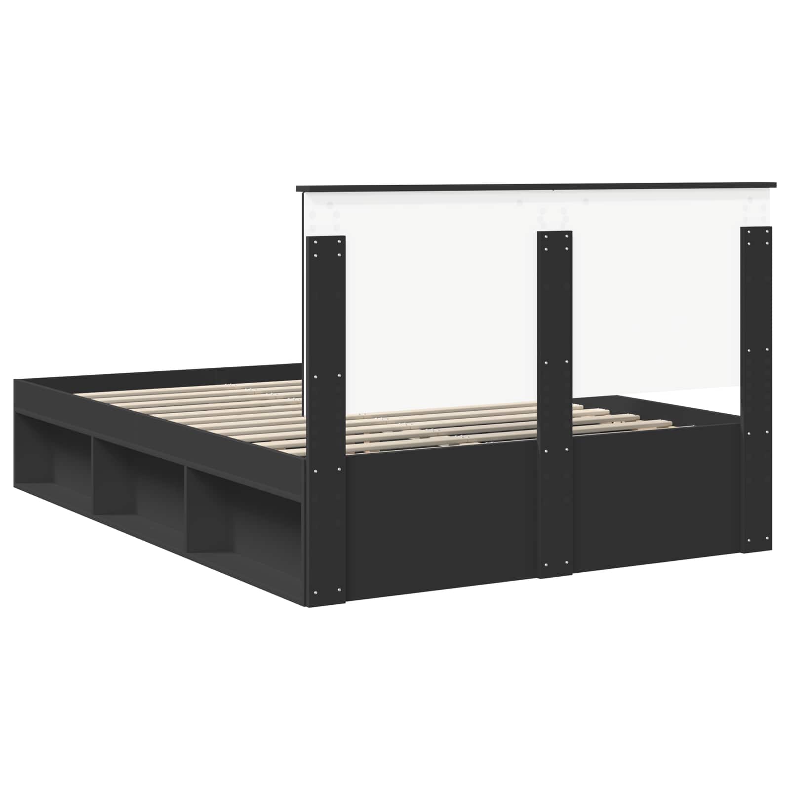 Cadre de lit Noir 135 x 190 cm Bois de pin massif - XIOS