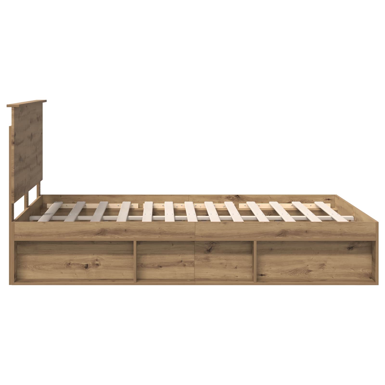 Cadre de lit Chêne artisan 135 x 190 cm Bois de pin massif