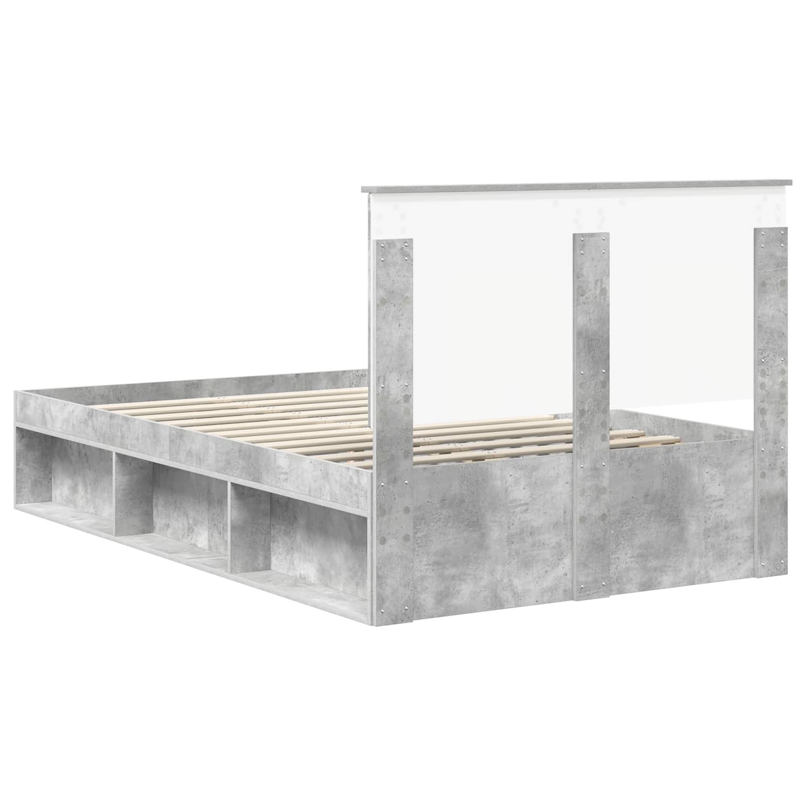 Cadre de lit Béton 120 x 200 cm Bois de pin massif