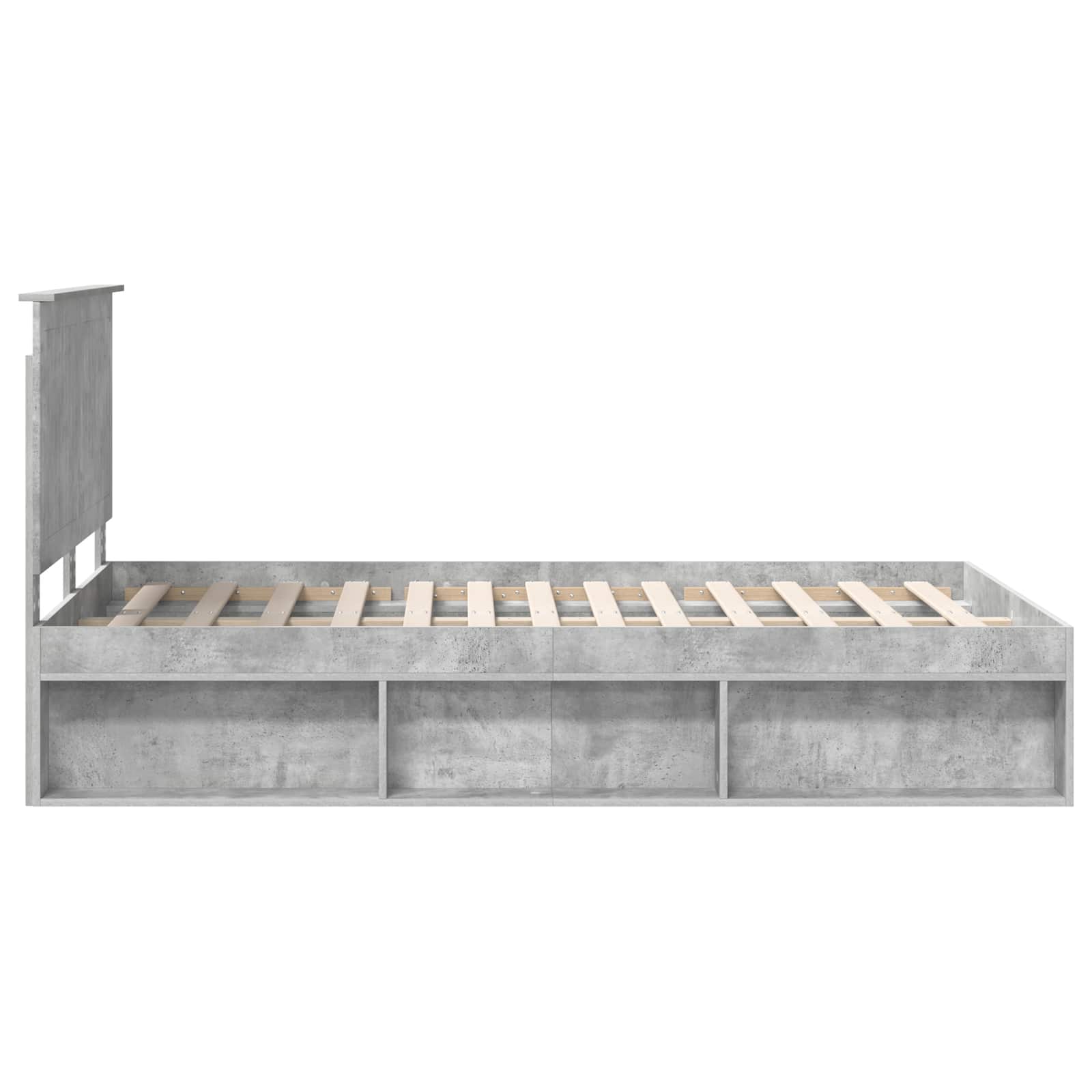 Cadre de lit avec tête de lit Béton 120 x 200 cm Pin massif - XIOS