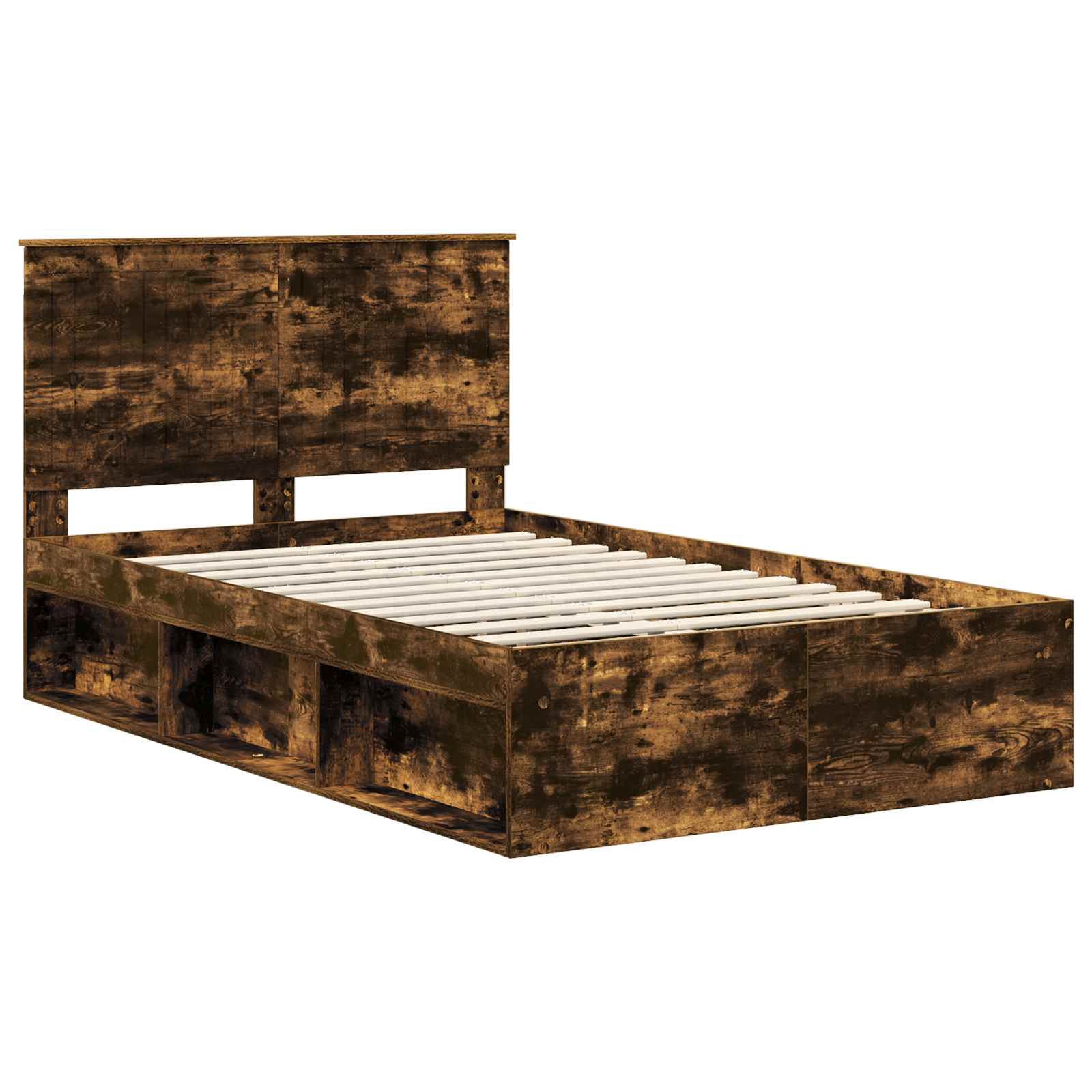 Cadre de lit Chêne fumé 120 x 200 cm Bois de pin massif