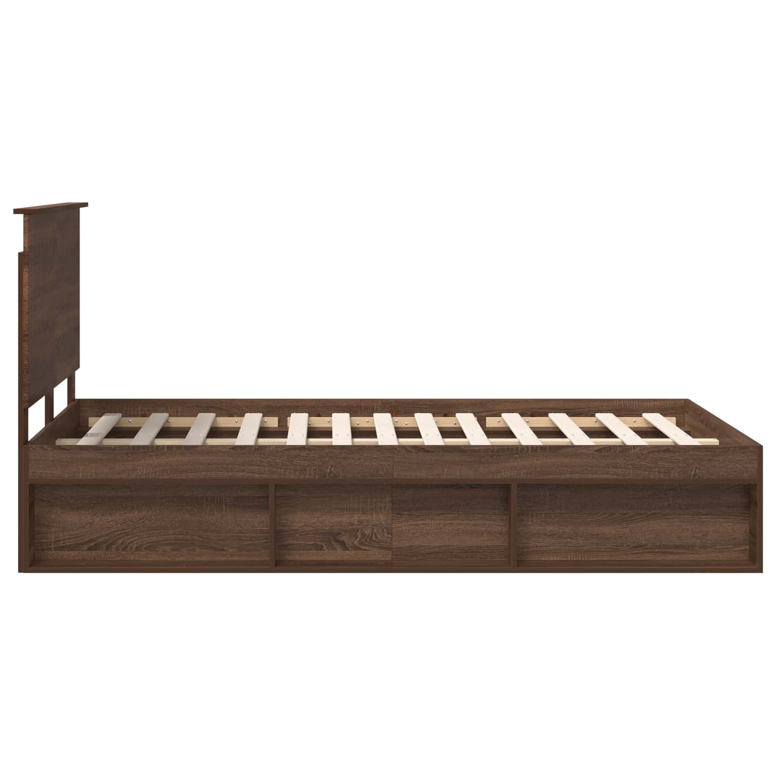 Cadre de lit Chêne brun 120 x 200 cm Bois de pin massif - XIOS