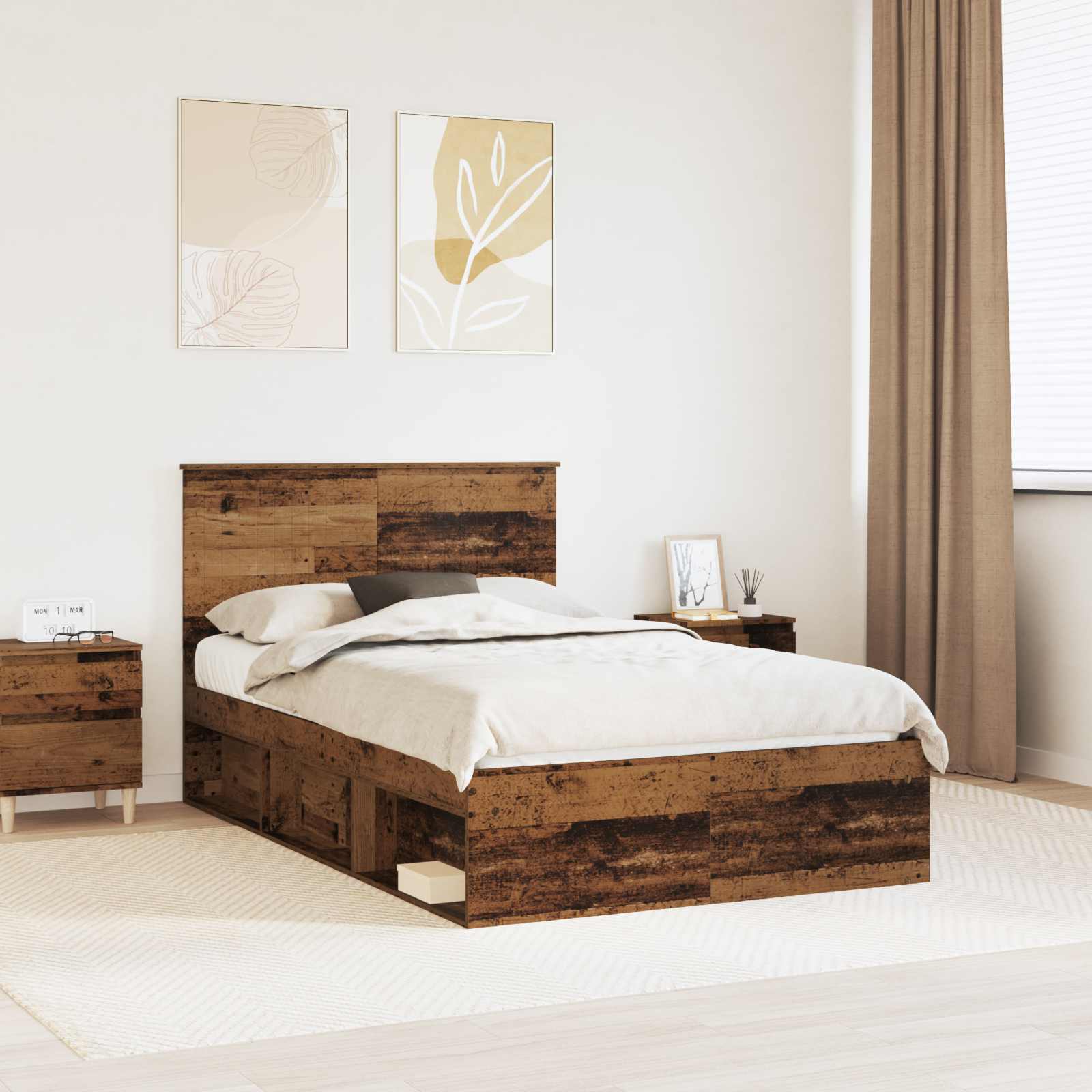 Cadre de lit Bois ancien 120 x 200 cm Bois de pin massif
