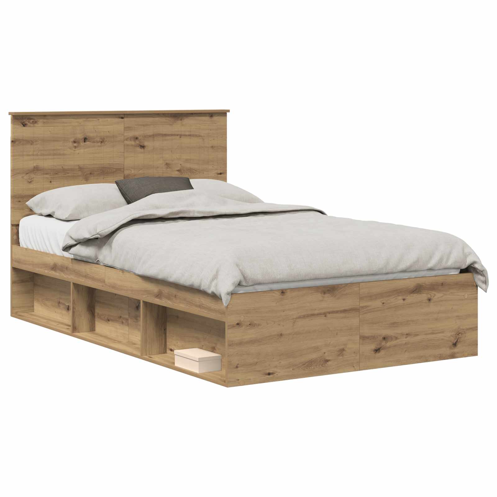 Cadre de lit Chêne artisan 120 x 200 cm Bois de pin massif