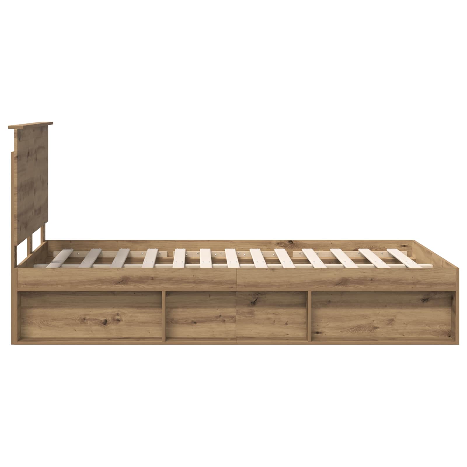 Cadre de lit Chêne artisan 120 x 200 cm Bois de pin massif